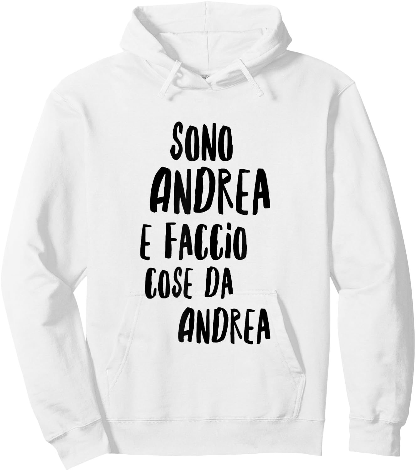 Andrea Men's and Boys' with Funny Text Hoodie - Hoodie | White