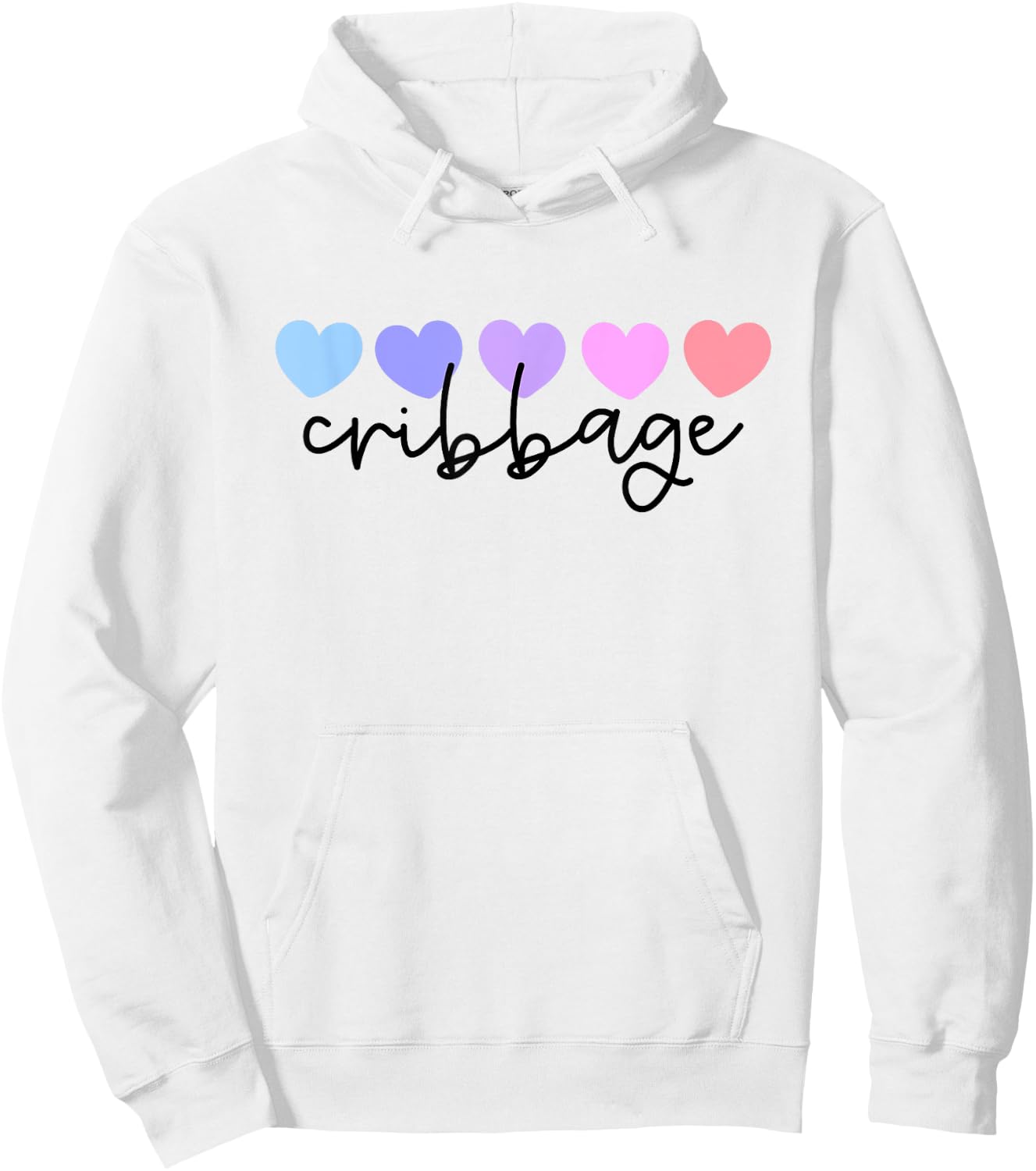Cribbage Lover Heart Women or Girls Hoodie - Hoodie | White