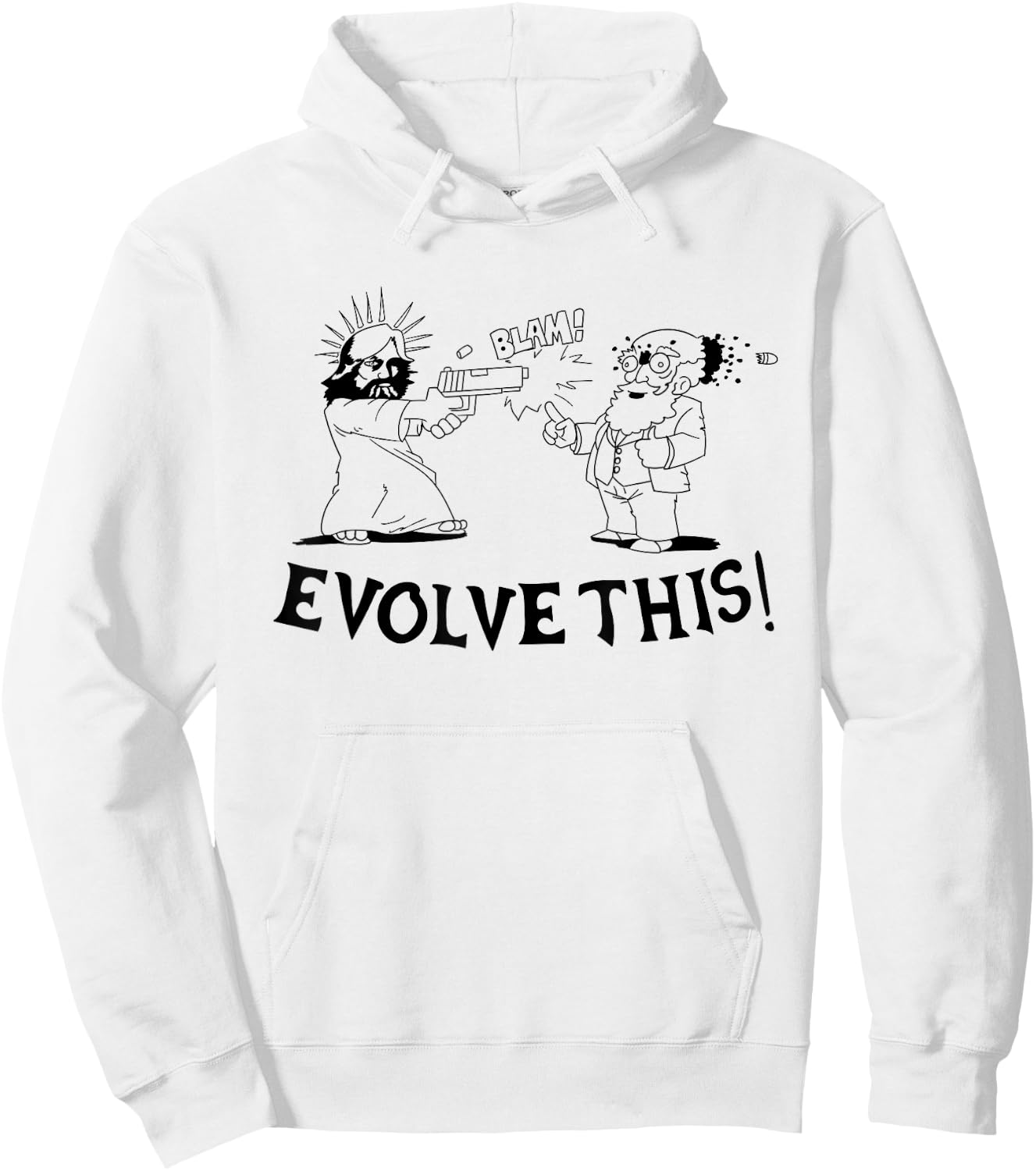 Evolve This - Jesus and Darwin Hoodie - Hoodie | White
