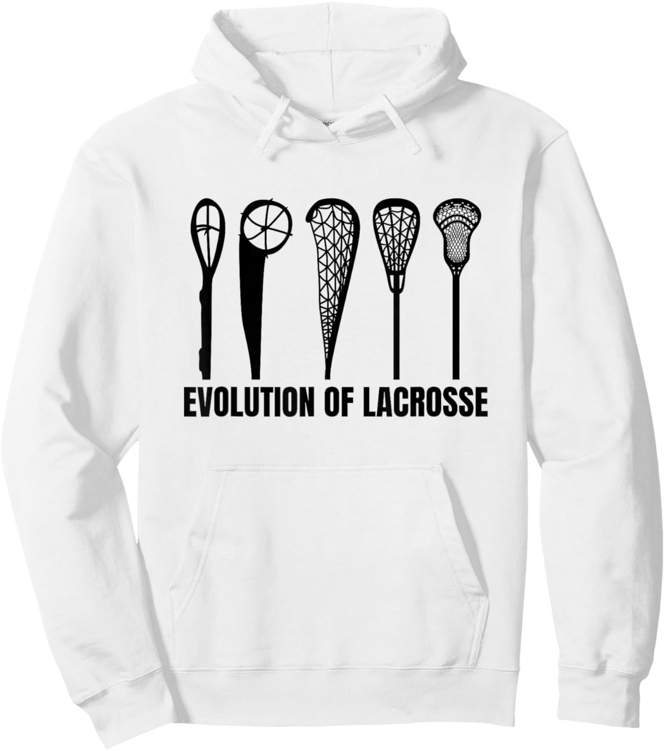 Evolution Of Lacrosse Sticks Lacrosse Lover Intercrosse Hoodie - Hoodie | White