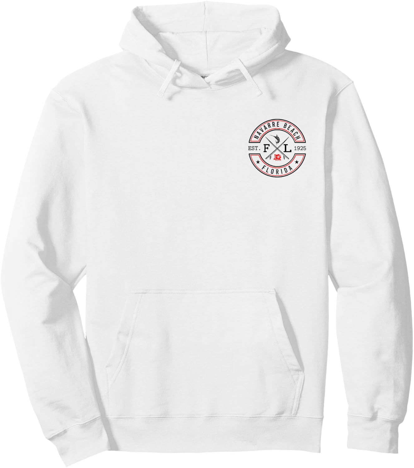 Navarre Beach Florida FL Retro Surfer Beach Front & Back Women Hoodie - Hoodie | White