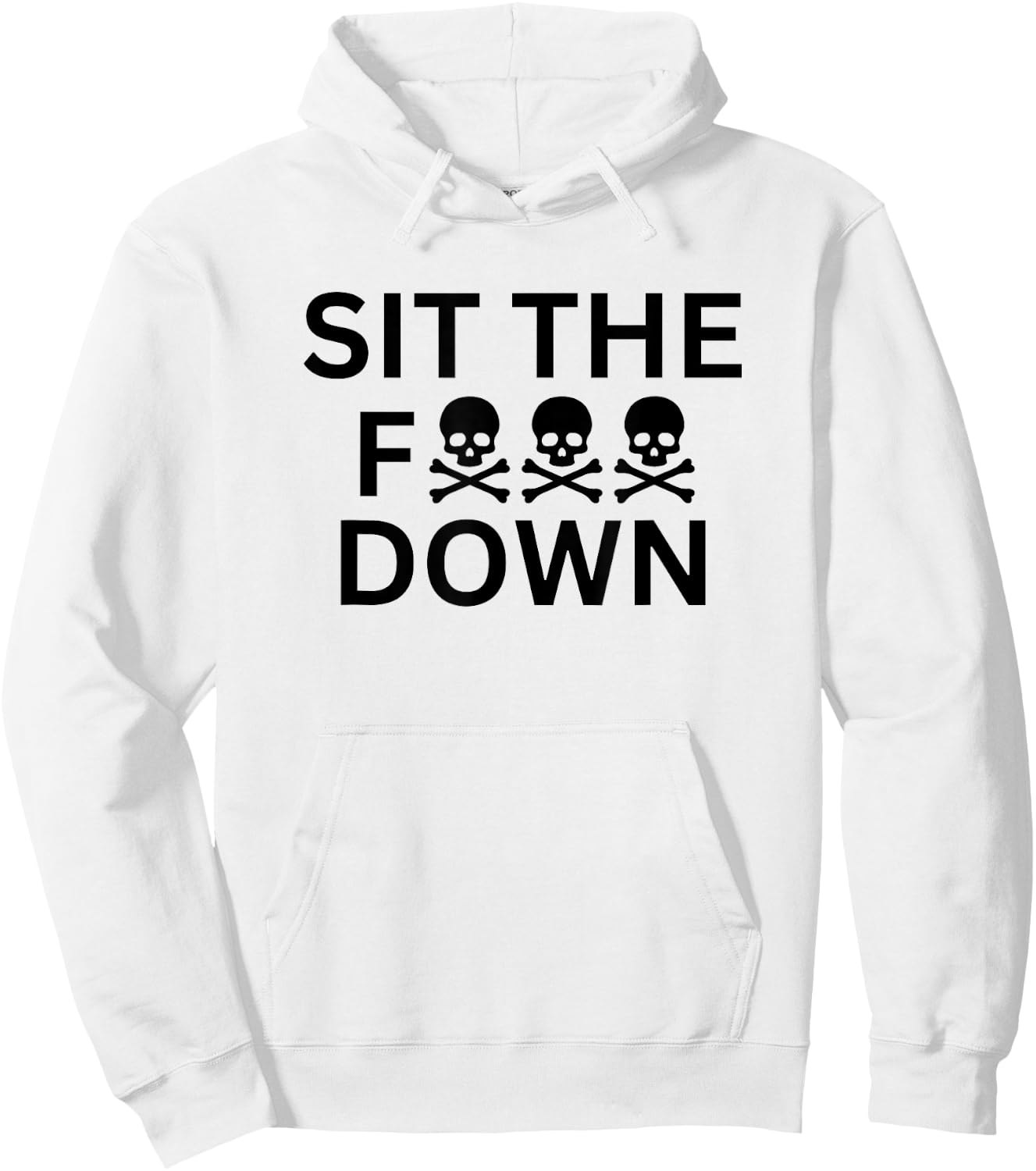 Sit The F Down Baseball Hoodie - Hoodie | White