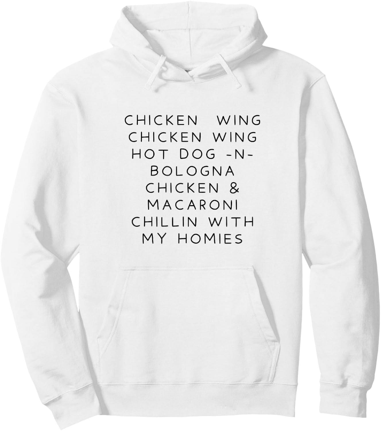 Chicken Wing Hot Dog and Bologna Funny Hoodie - Hoodie | White
