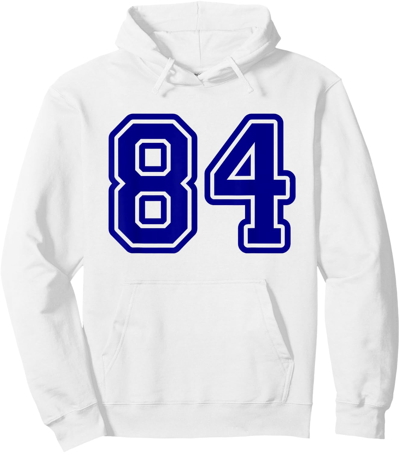 Number #84 Blue Varsity Number 84 Hoodie - Hoodie | White