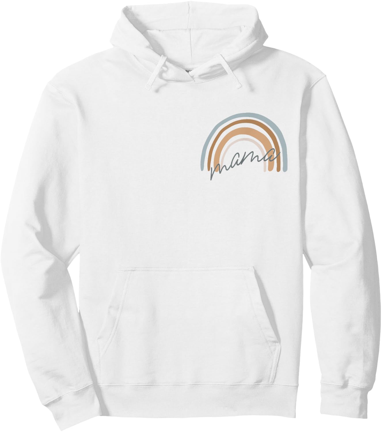 Vintage Boho Rainbow Mama Girl Mom Cute Mother's Day Gift Hoodie - Hoodie | White