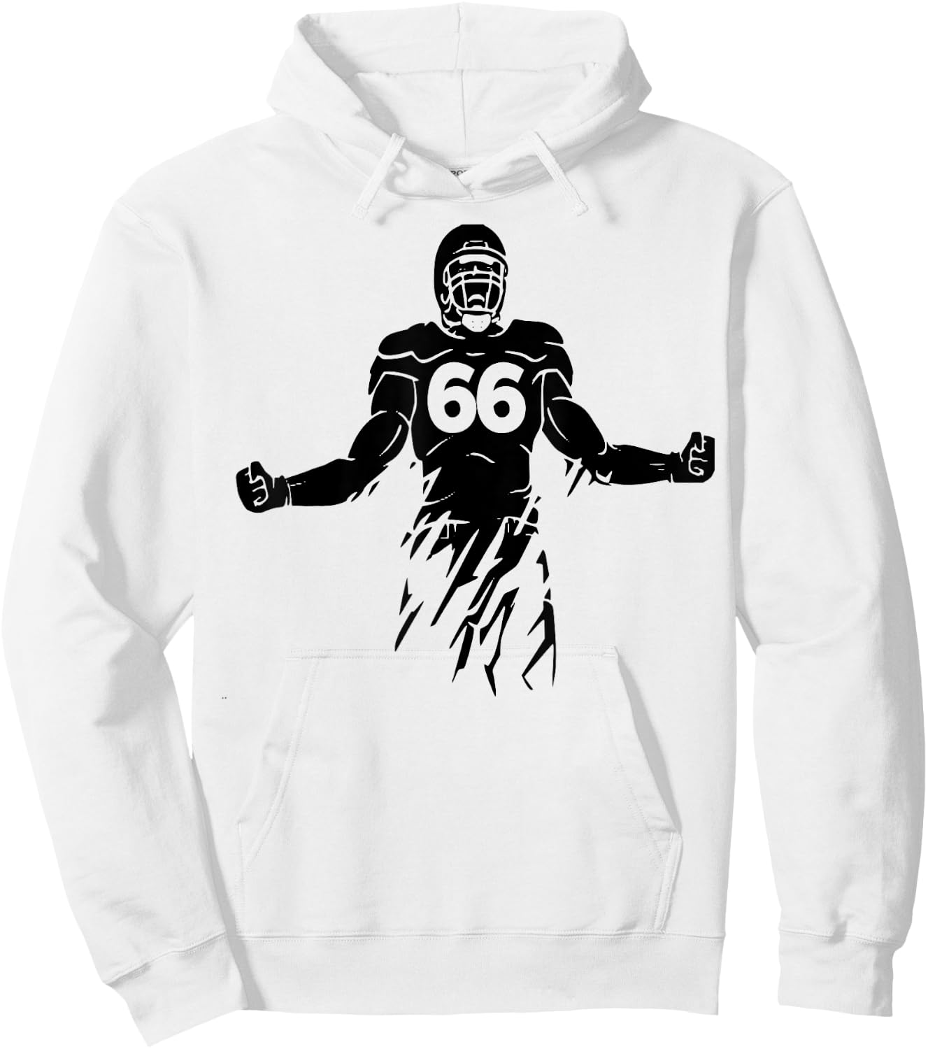 Football Number 66, My Favorite Football Players Number Hoodie - Hoodie | White