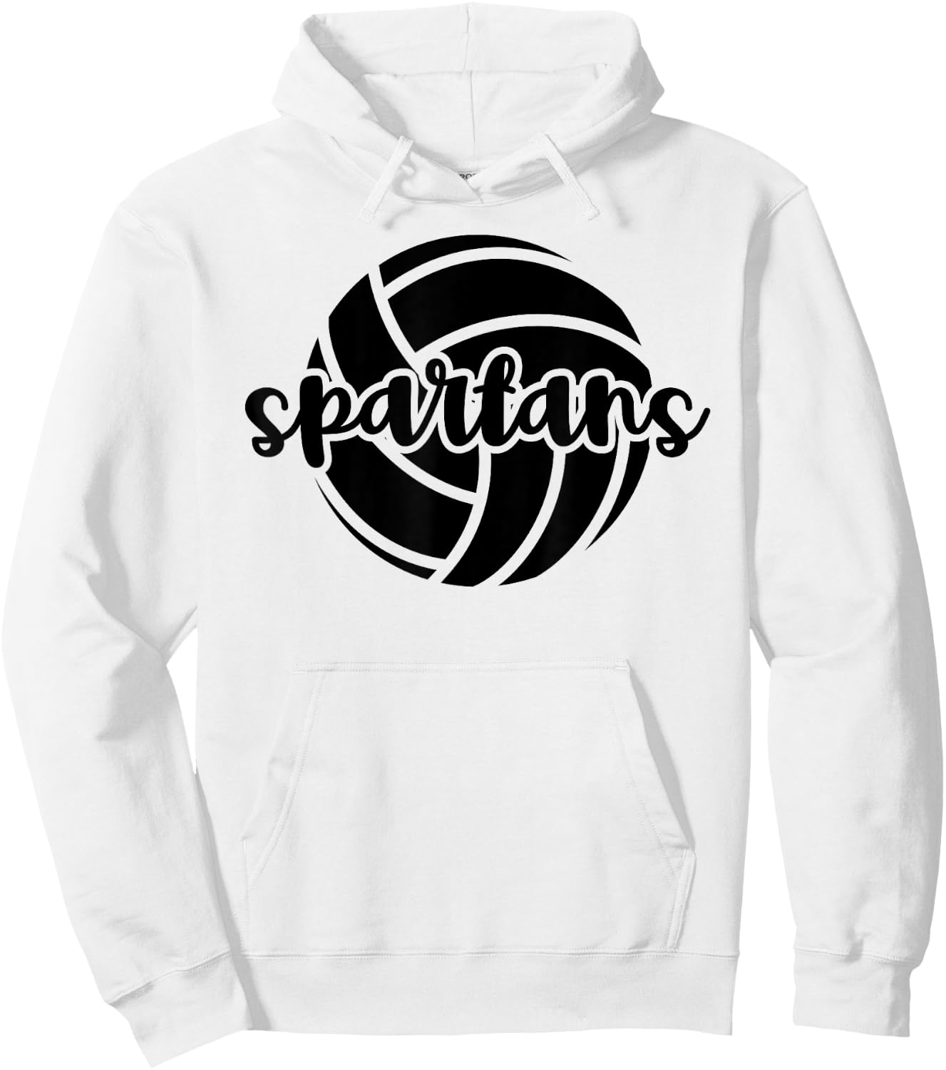 Spartans Volleyball Team Mascot School Spirit Game Night Hoodie - Hoodie | White