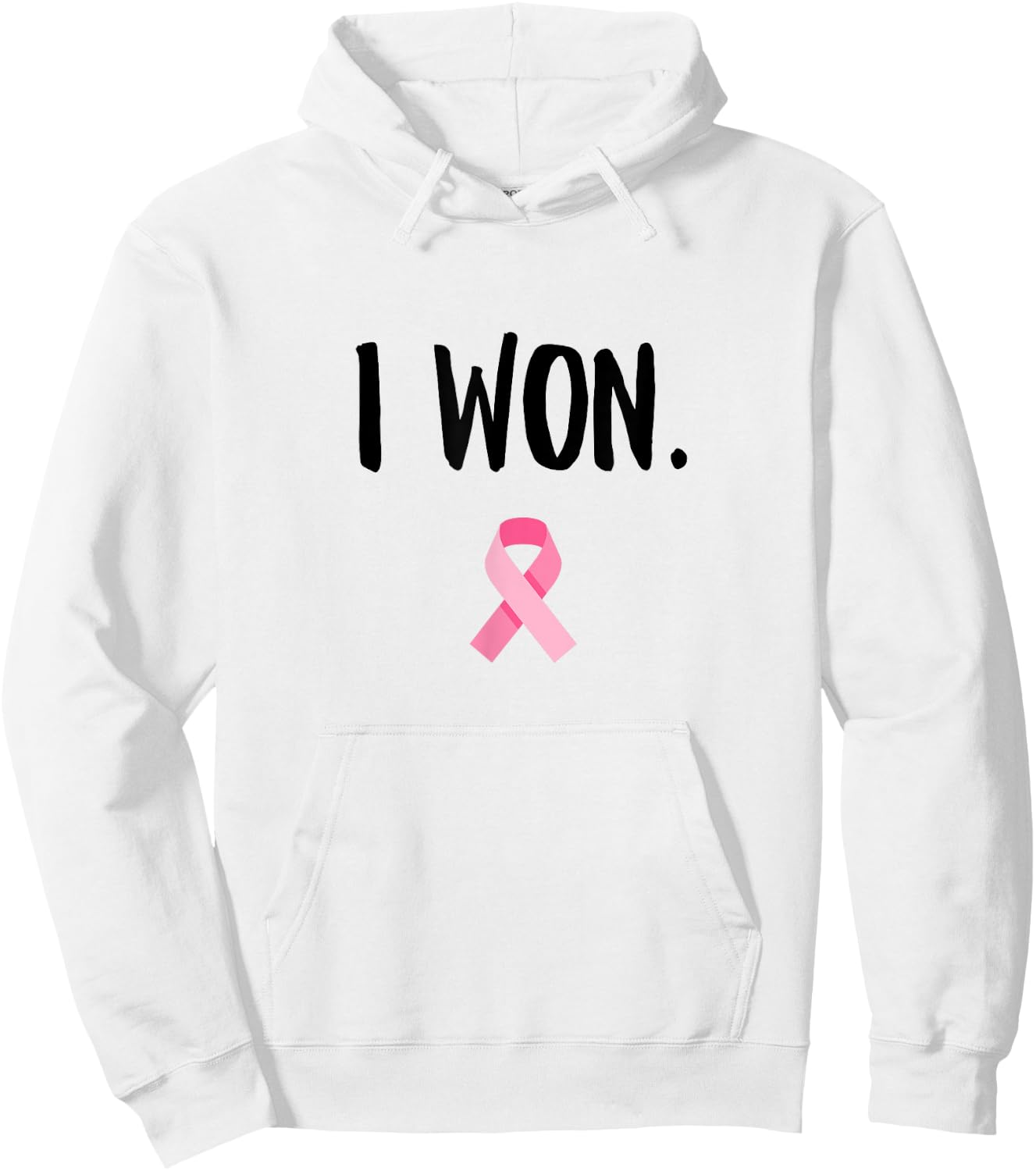 I Won Pink Ribbon Survivor Breast Cancer Awareness Hoodie - Hoodie | White