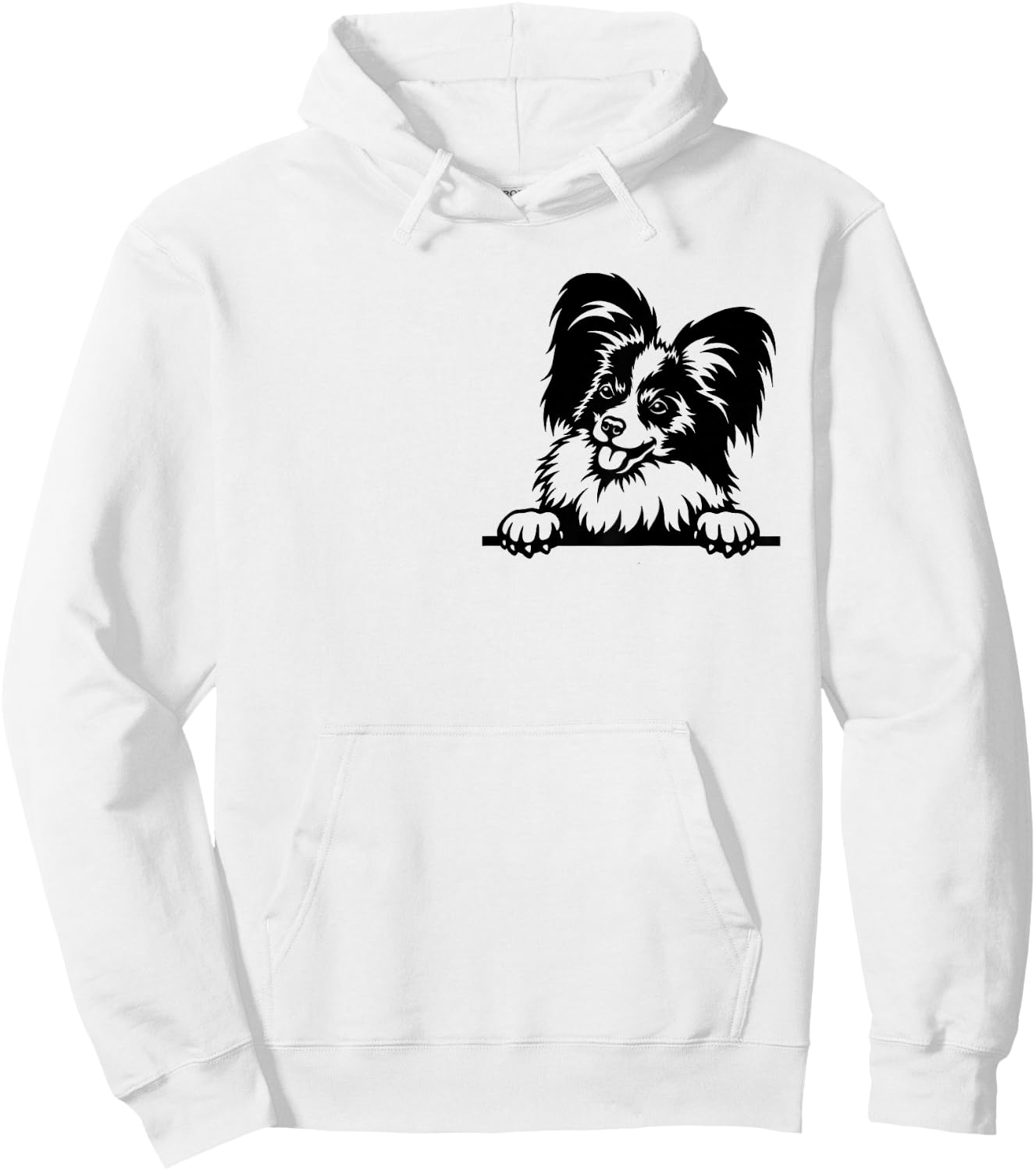 Funny Papillion Dog Inside Pocket Lovers Dog Gift Men Women Hoodie - Hoodie | White