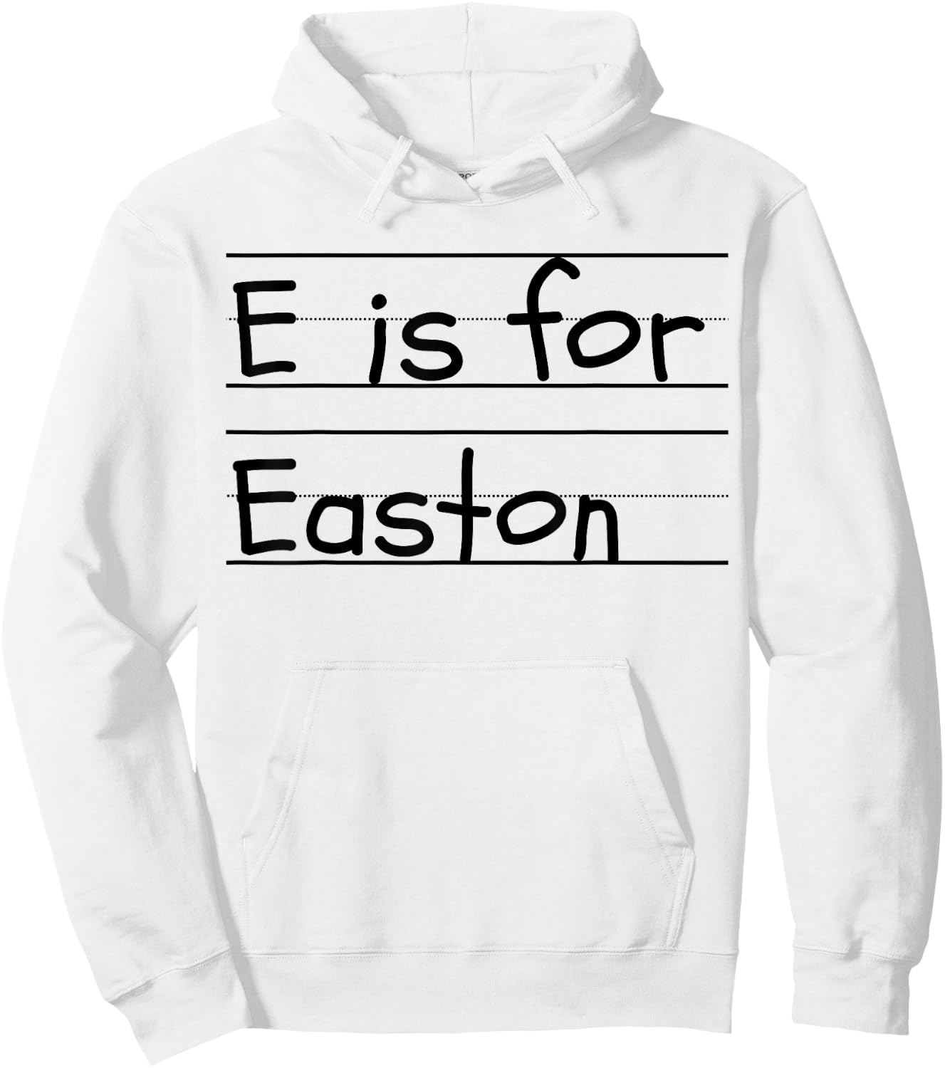 Personalized E is for Easton Name Student Kindergarten Hoodie - Hoodie | White