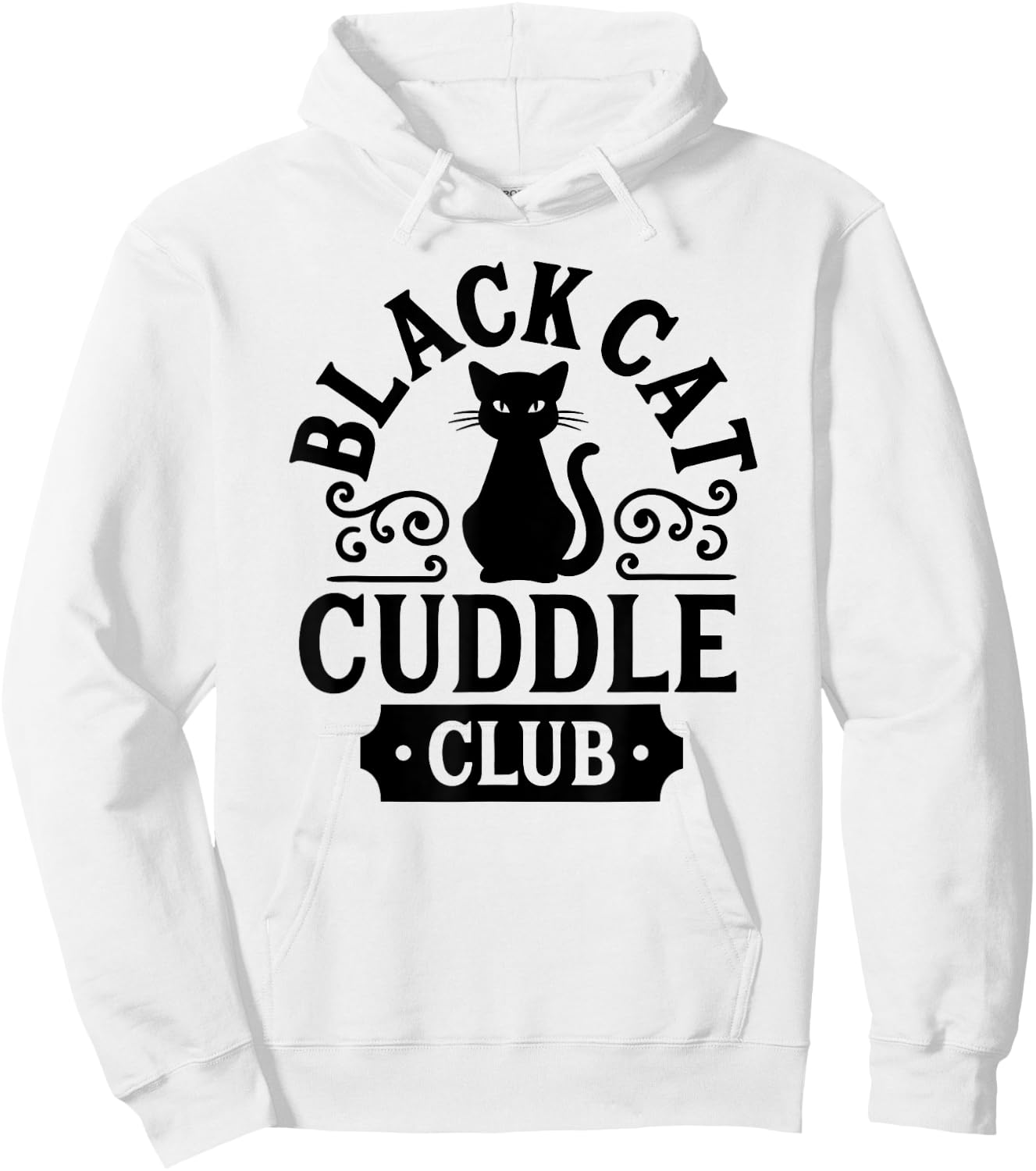 Cuddle Club with Black Cats Hoodie - Hoodie | White