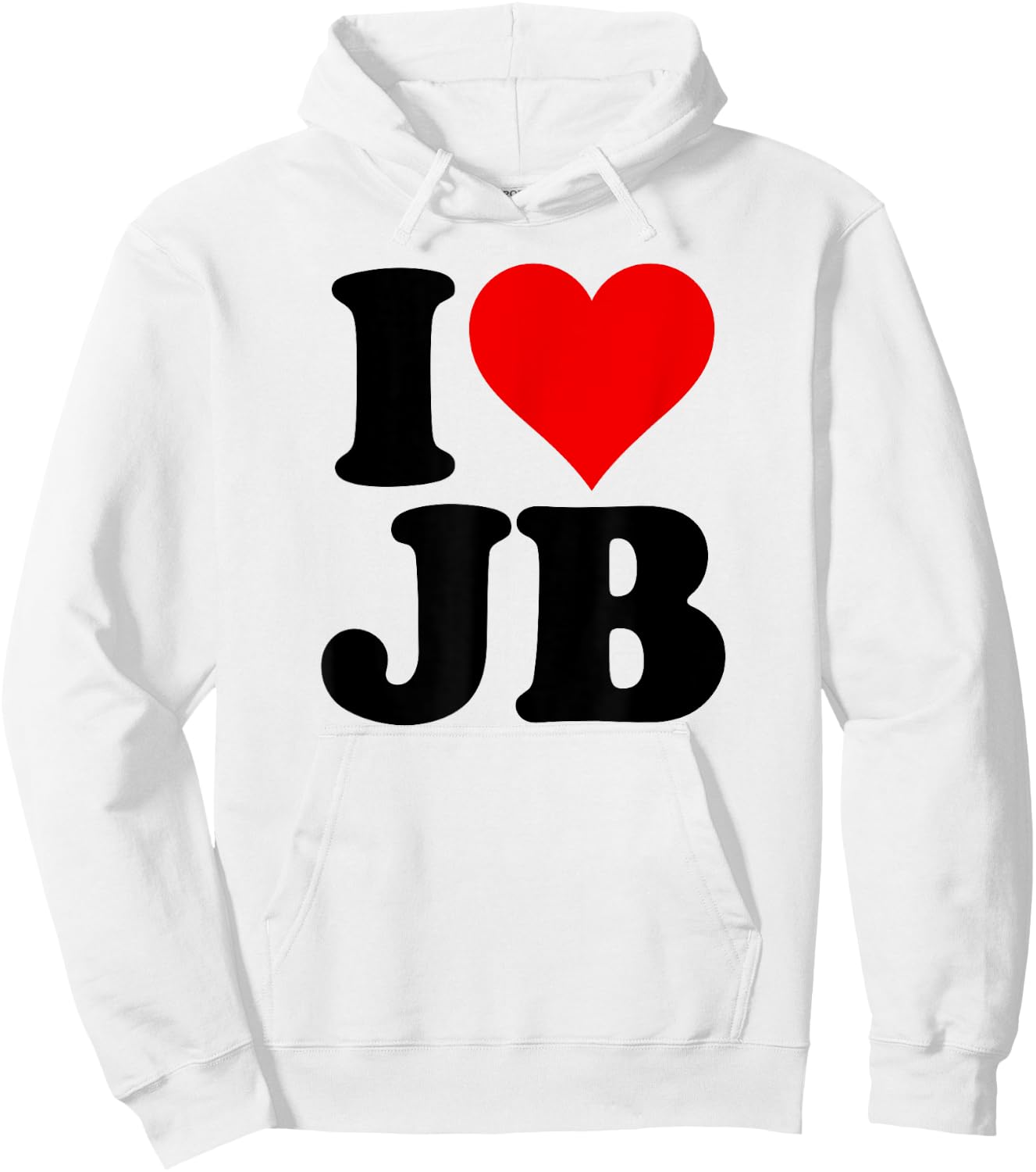 I Love Heart Jb J B J.b. Hoodie - Hoodie | White