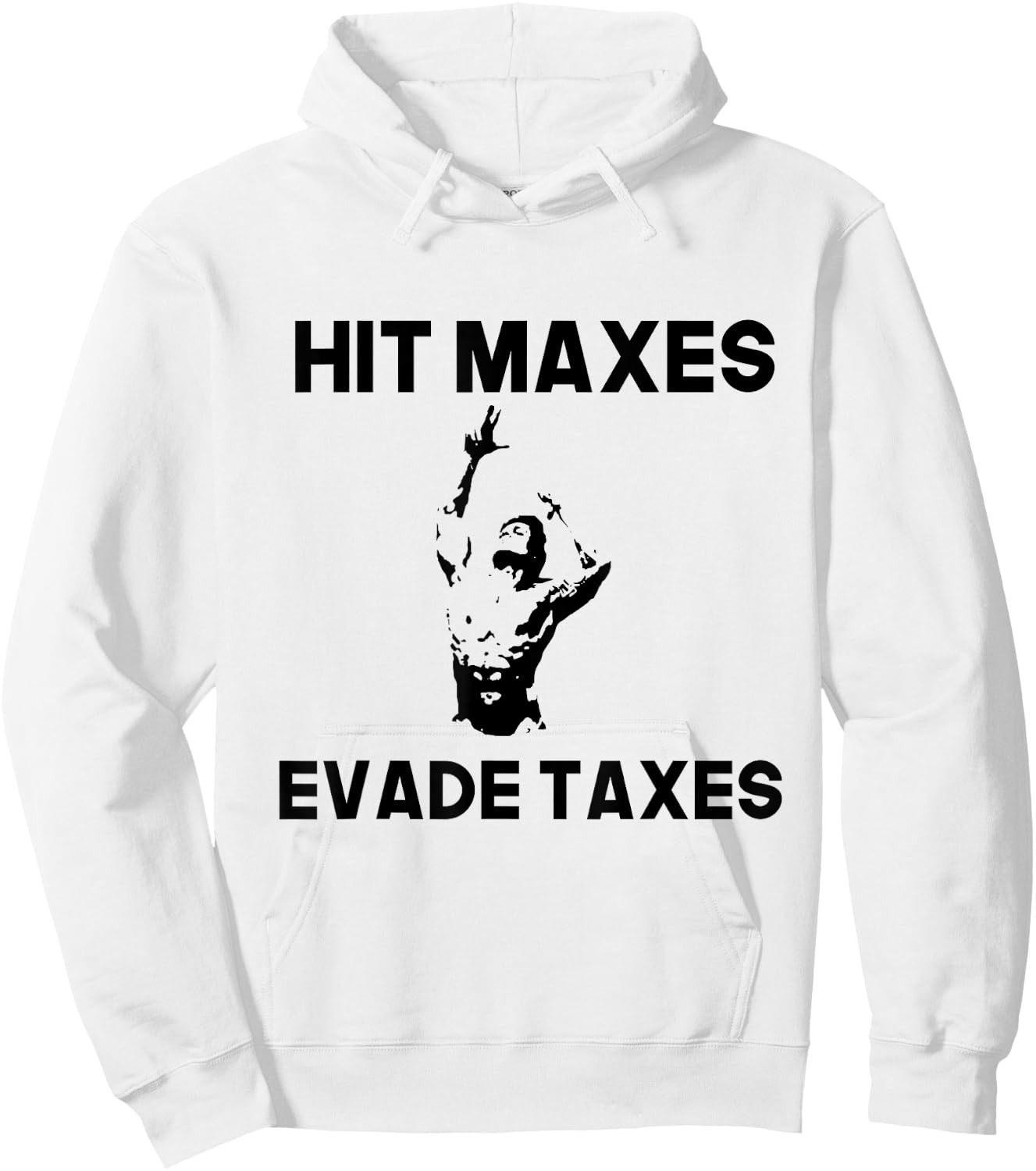 Hit Maxes Evade Taxes Funny Apparel Vintage Hoodie - Hoodie | White