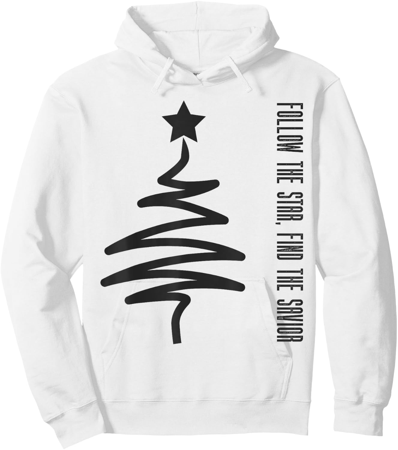 Modern Xmas Follow the Star, Find the Savior Christmas Hoodie - Hoodie | White
