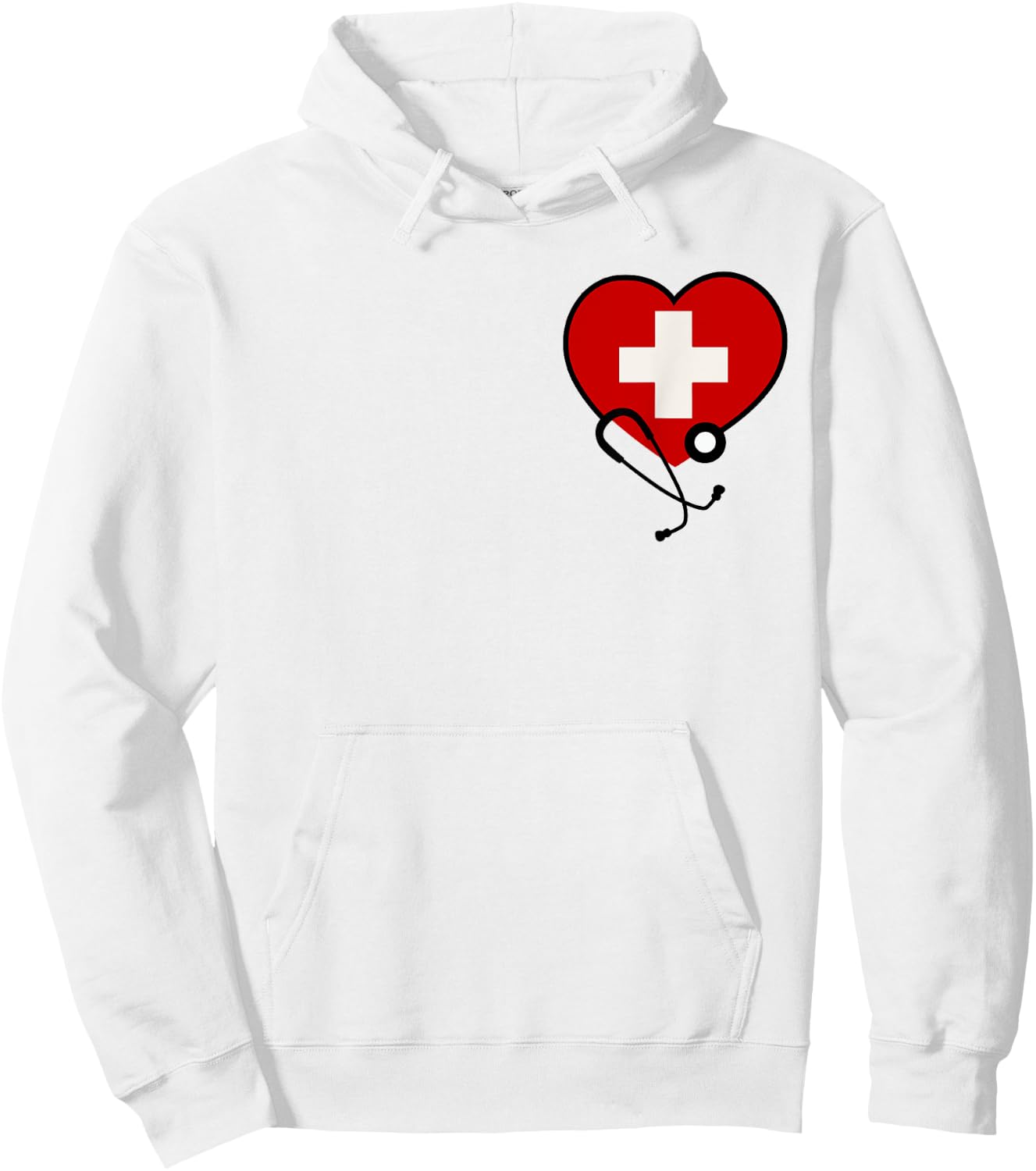Medical Nurse Doctor Costume Uniform Red Cross Stethoscope Hoodie - Hoodie | White