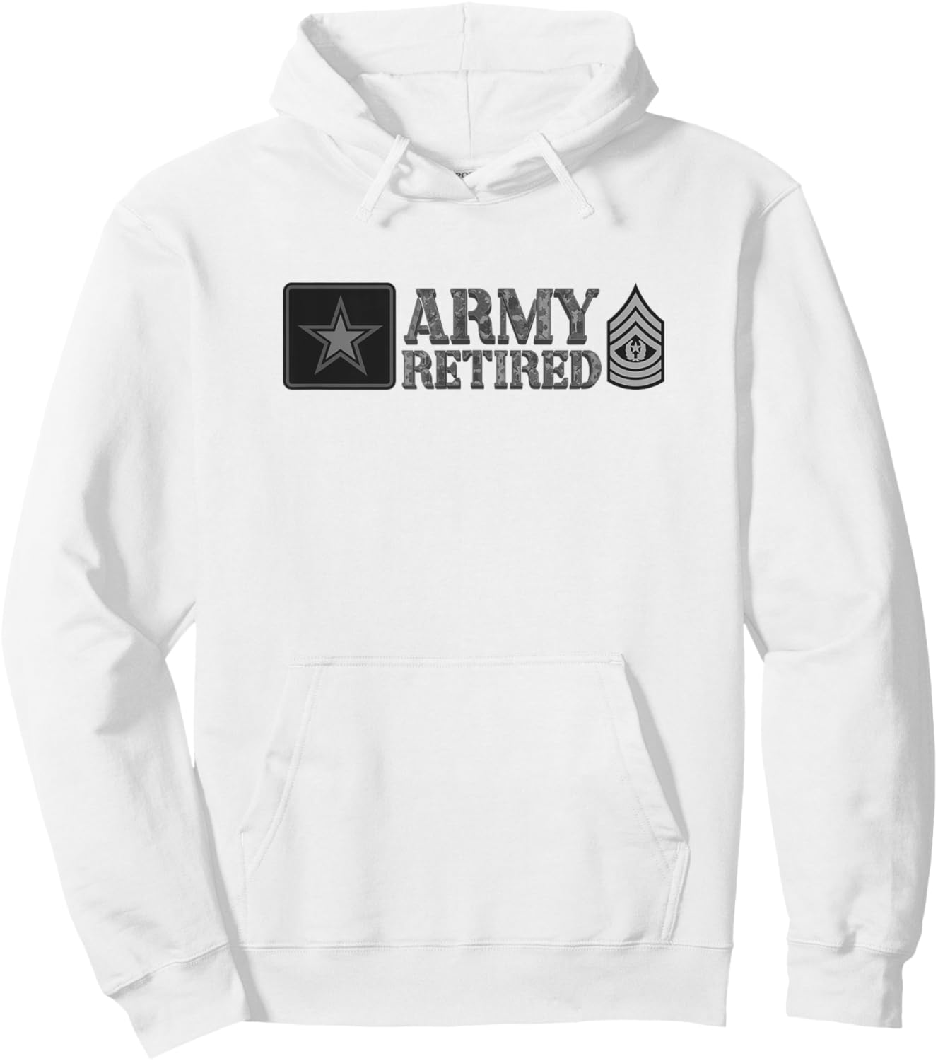 Army Command Sergeant Major (CSM) Retired Hoodie - Hoodie | White