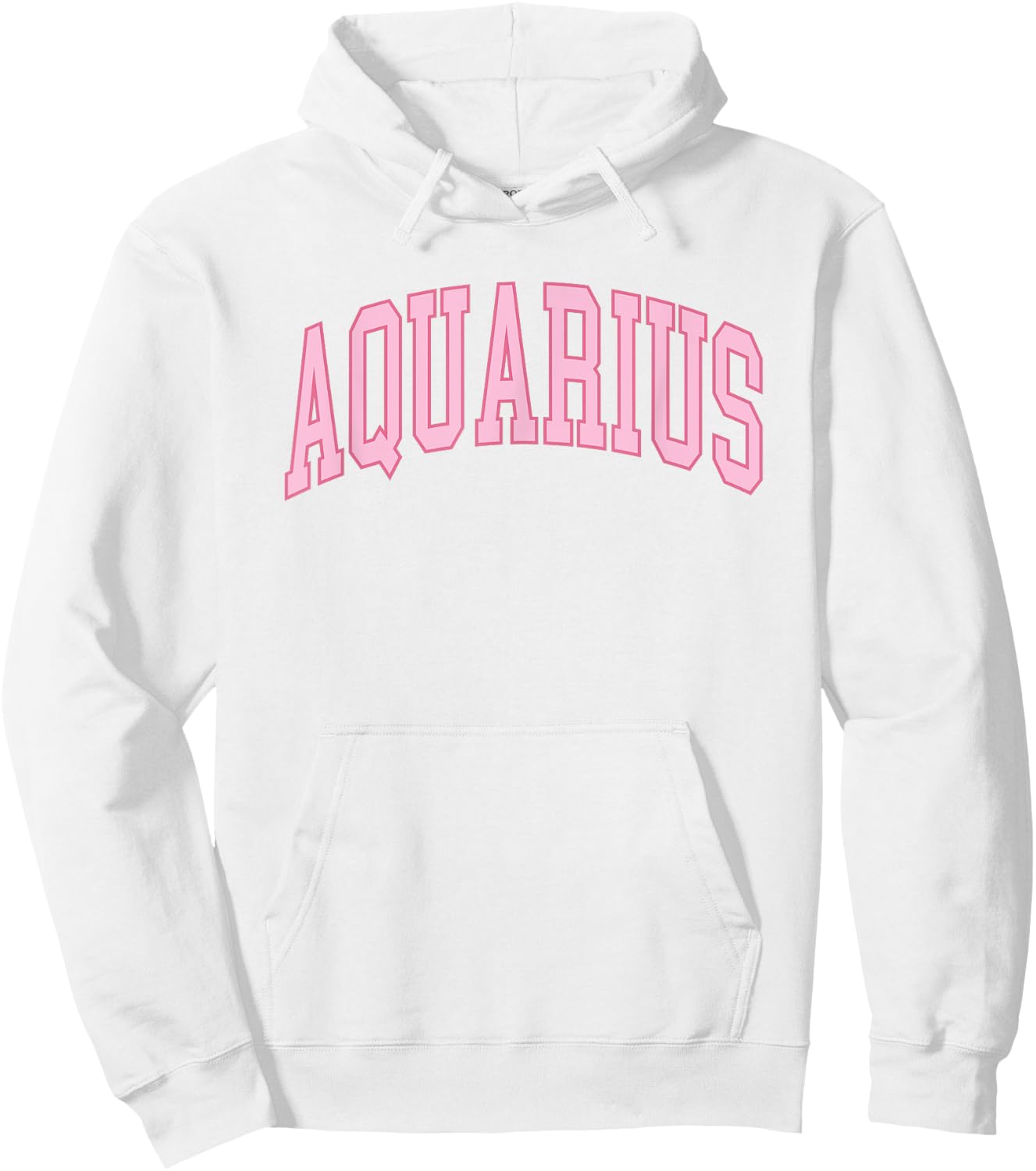 Aquarius Zodiac Horoscope Pink Retro Preppy Throwback Hoodie - Hoodie | White