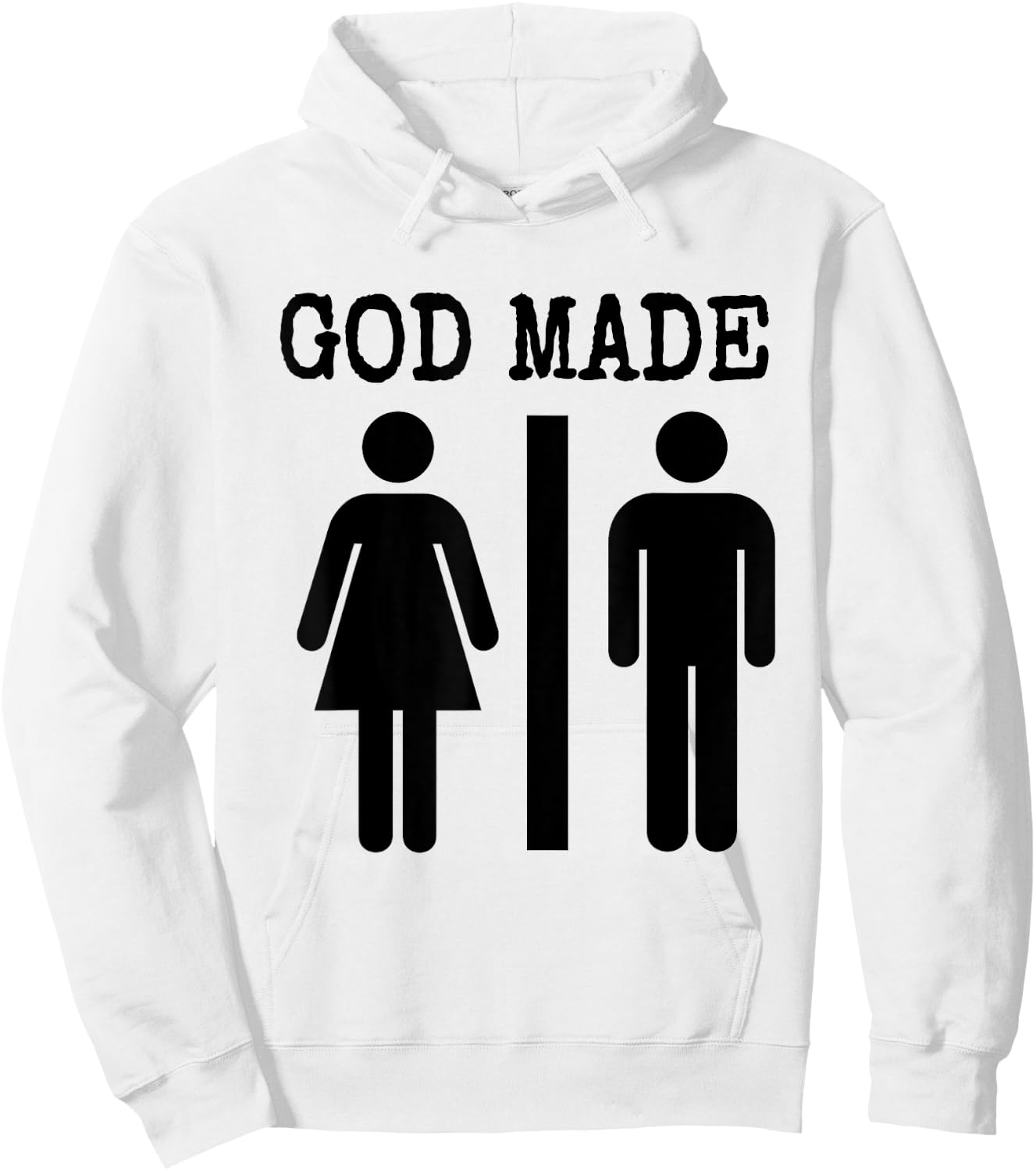 God Made Man and Woman Funny Save America T Shirt Hoodie - Hoodie | White