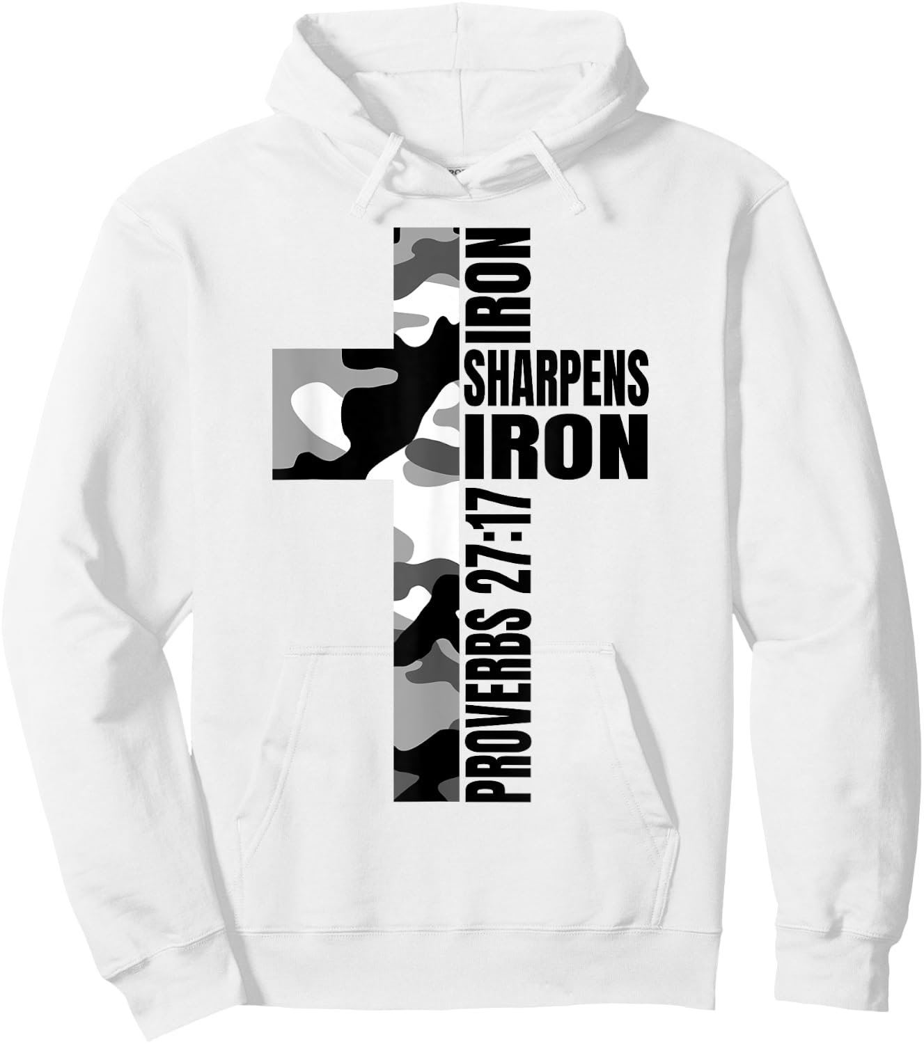 White Camo Iron Sharpens Iron Christian Verse Family Couples Hoodie - Hoodie | White