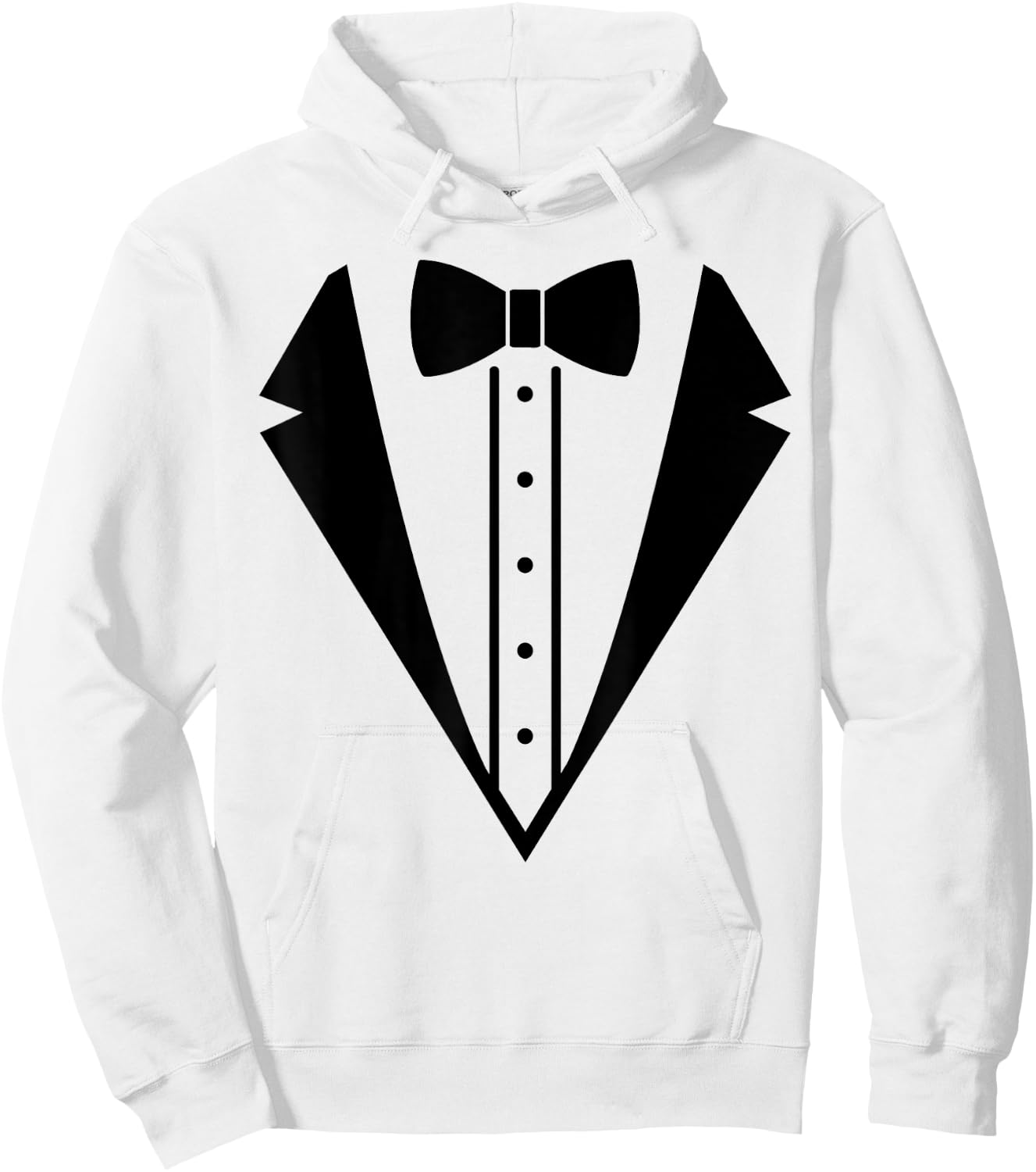 Fancy Wedding Prom Bowtie Tuxedo Black Funny Men's Women's Hoodie - Hoodie | White