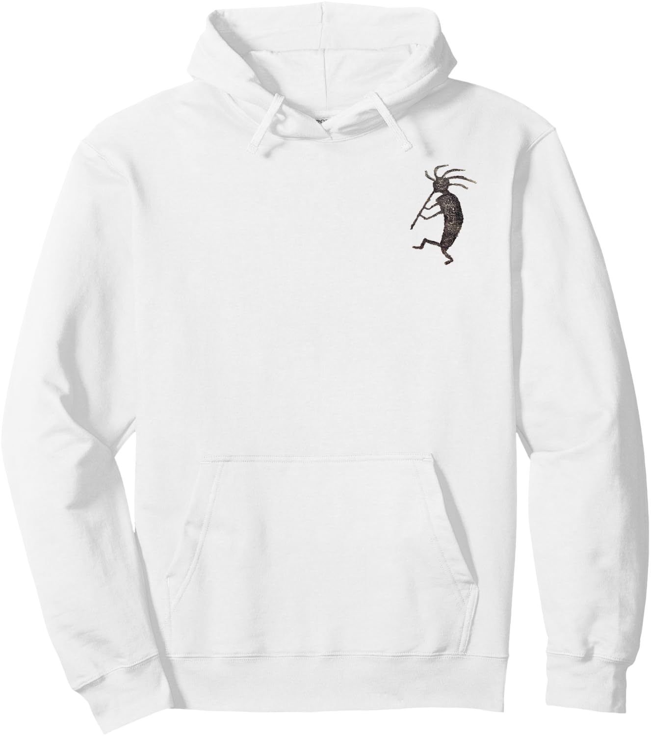 Kokopelli (Flute Player) petroglyph pocket-style emblem. Hoodie - Hoodie | White