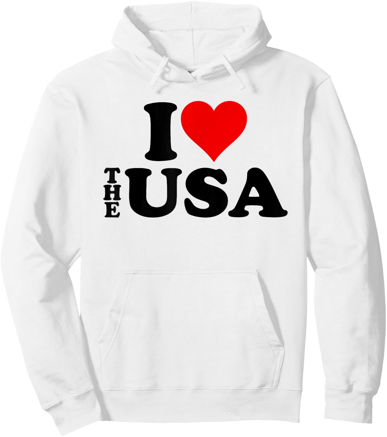 I Love Heart the Usa America Hoodie - Hoodie | White