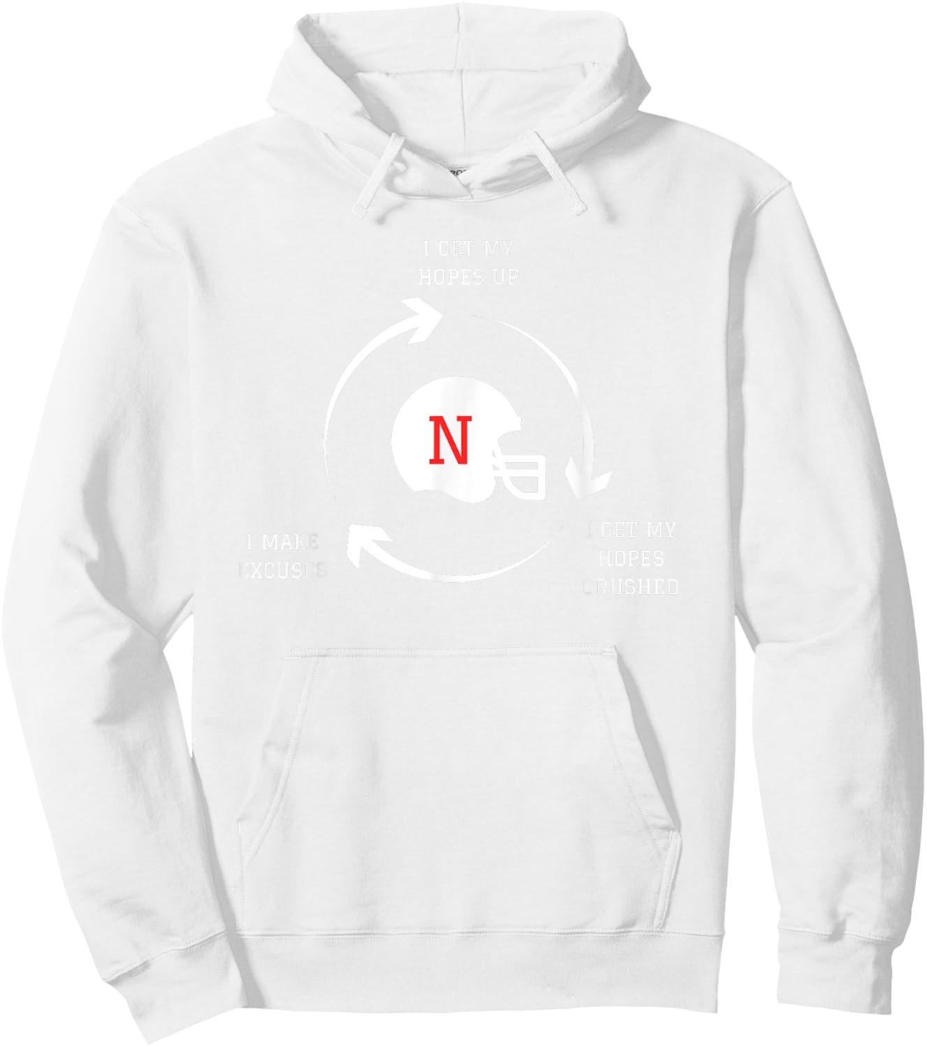 Funny Nebraska | Funny Football Tailgating | Nebraska Joke Hoodie - Hoodie | White