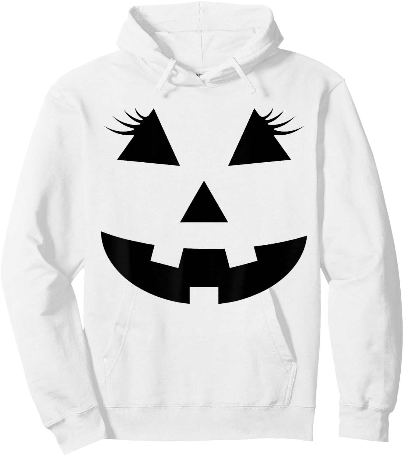 Jack O Lantern Face Pumpkin Eyelashes Hallowen Costume Funny Hoodie - Hoodie | White