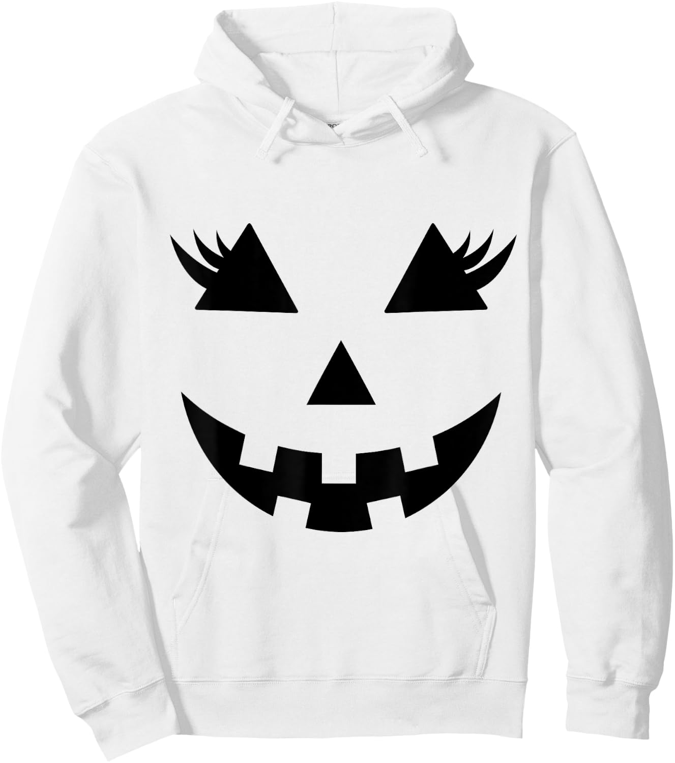 Jack O Lantern Face Pumpkin Eyelashes Hallowen Funny Costume Hoodie - Hoodie | White