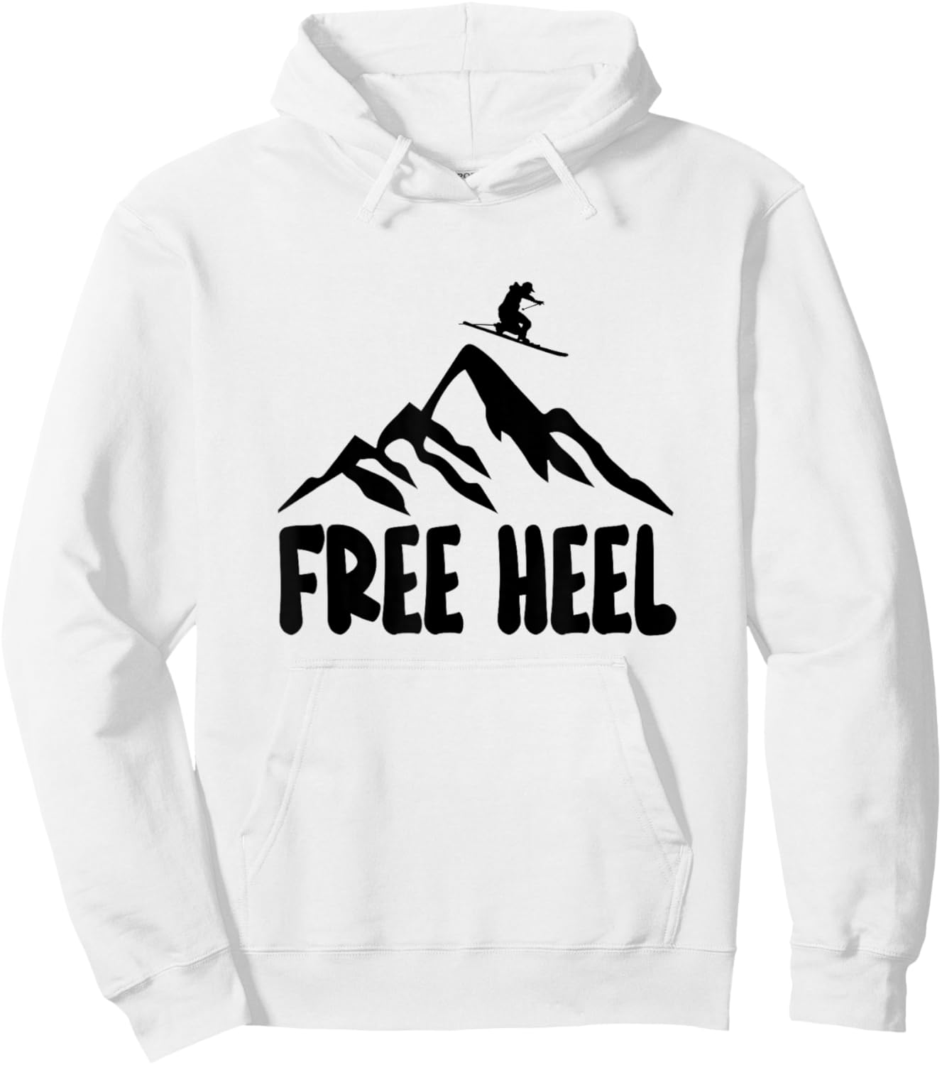 Telemark Skiing Free Heel Telemark Ski Mountains Skier Hoodie - Hoodie | White