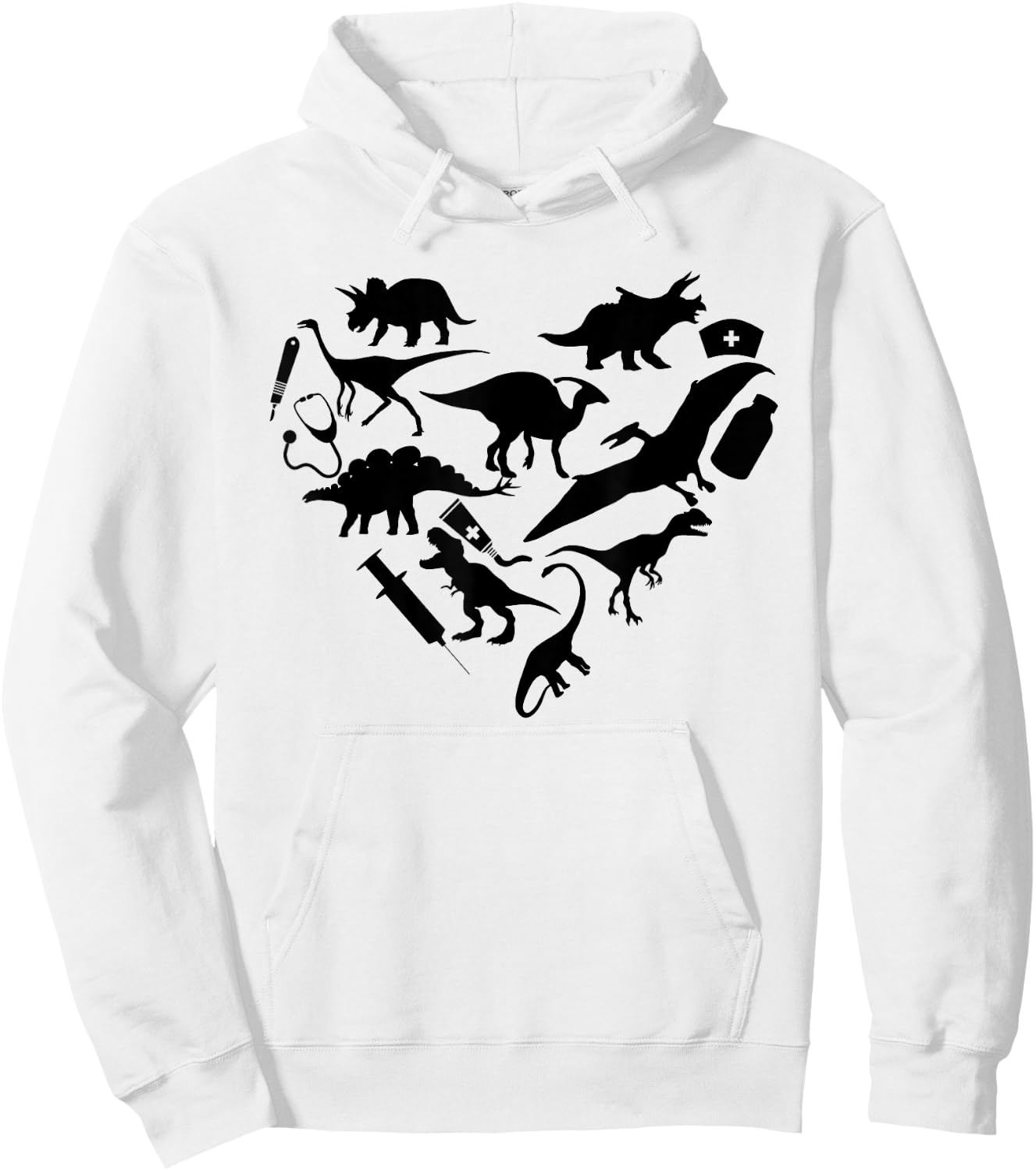 Funny Dinosaur Nurse Week 2023 Pediatric Physical CNA RN Hoodie - Hoodie | White