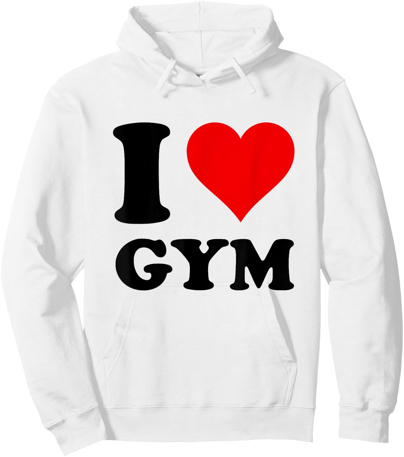 Red Heart I Love Gym Hoodie - Hoodie | White