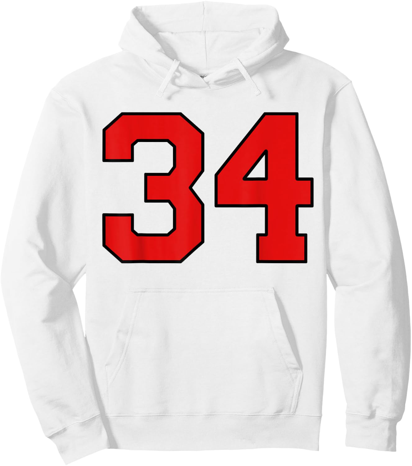 Lucky Number 34 Classic College American Varsity Fan Player Hoodie - Hoodie | White