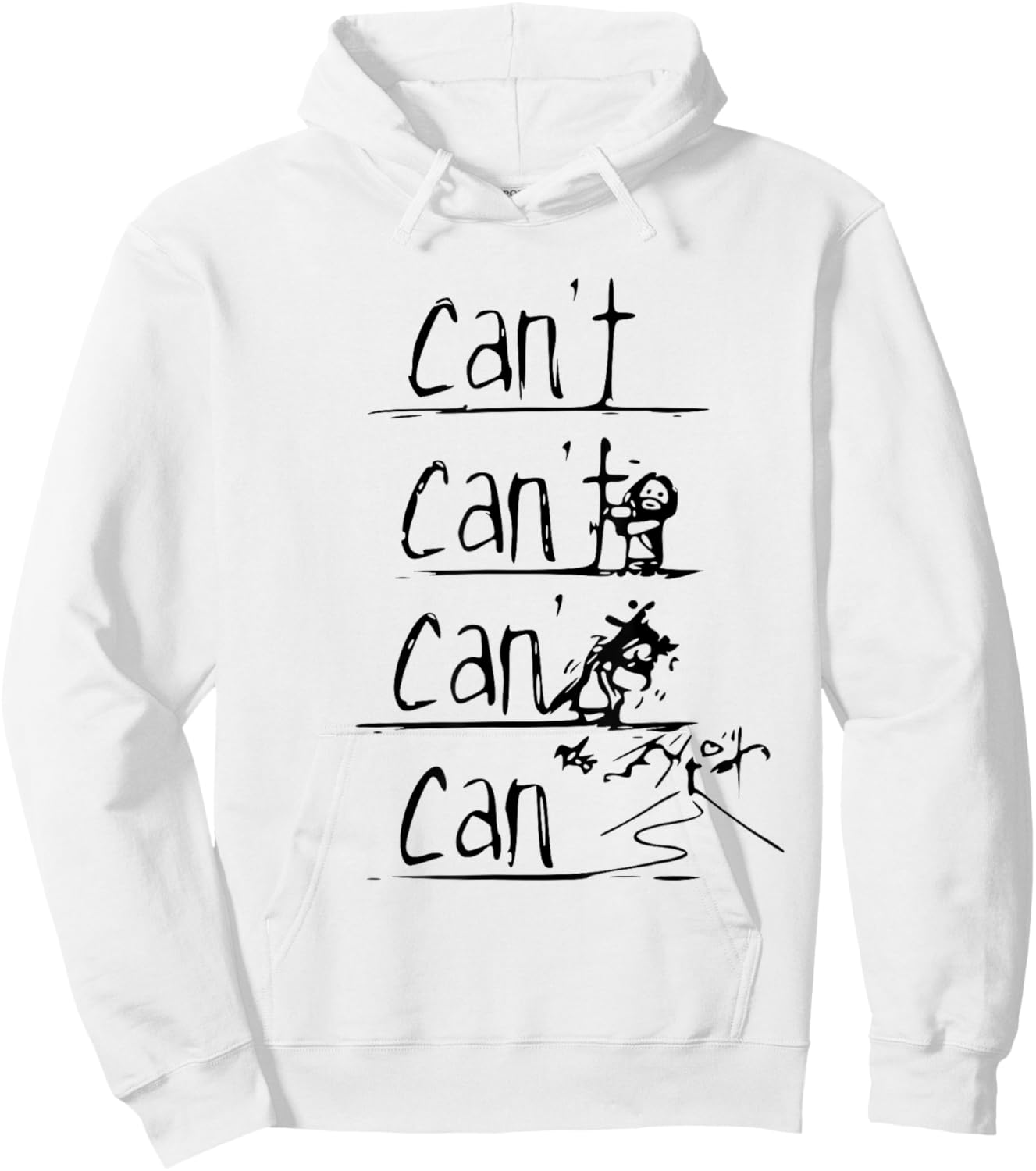 Jesus Christian Cross Cant Can Art Hoodie - Hoodie | White