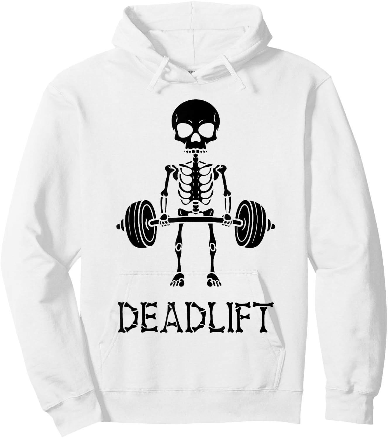 Deadlift Skeleton Gym Weight Lifting Workout Fitness Hoodie - Hoodie | White