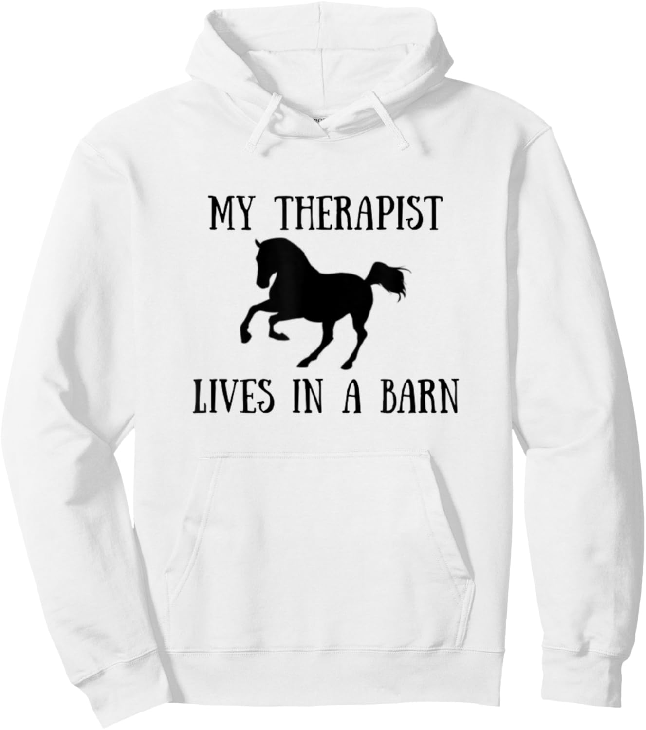 My Therapist Lives In A Barn Horse Lover Hoodie - Hoodie | White
