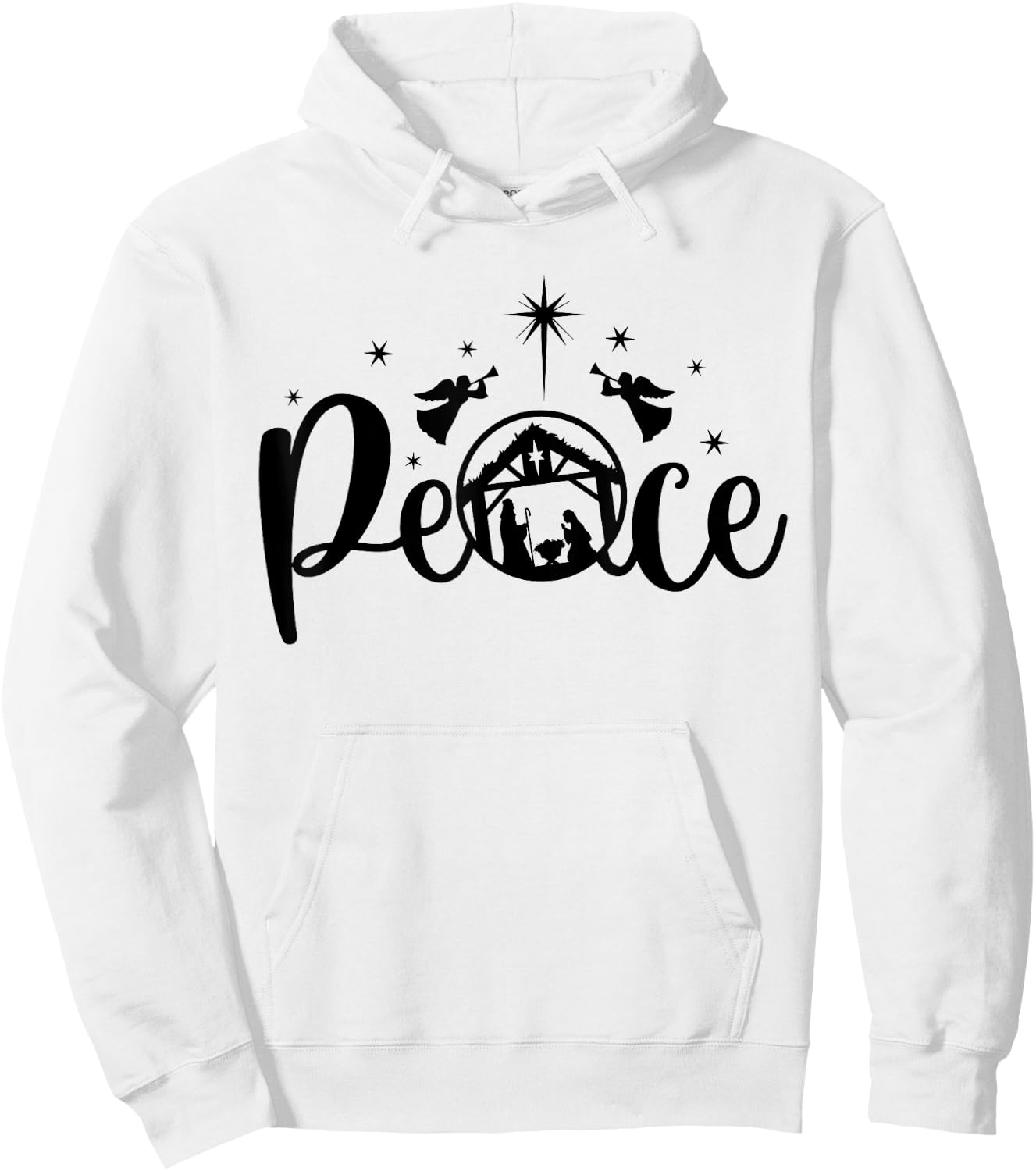 Peace Jesus Christian Christmas Nativity Scene XMAS Faith Hoodie - Hoodie | White