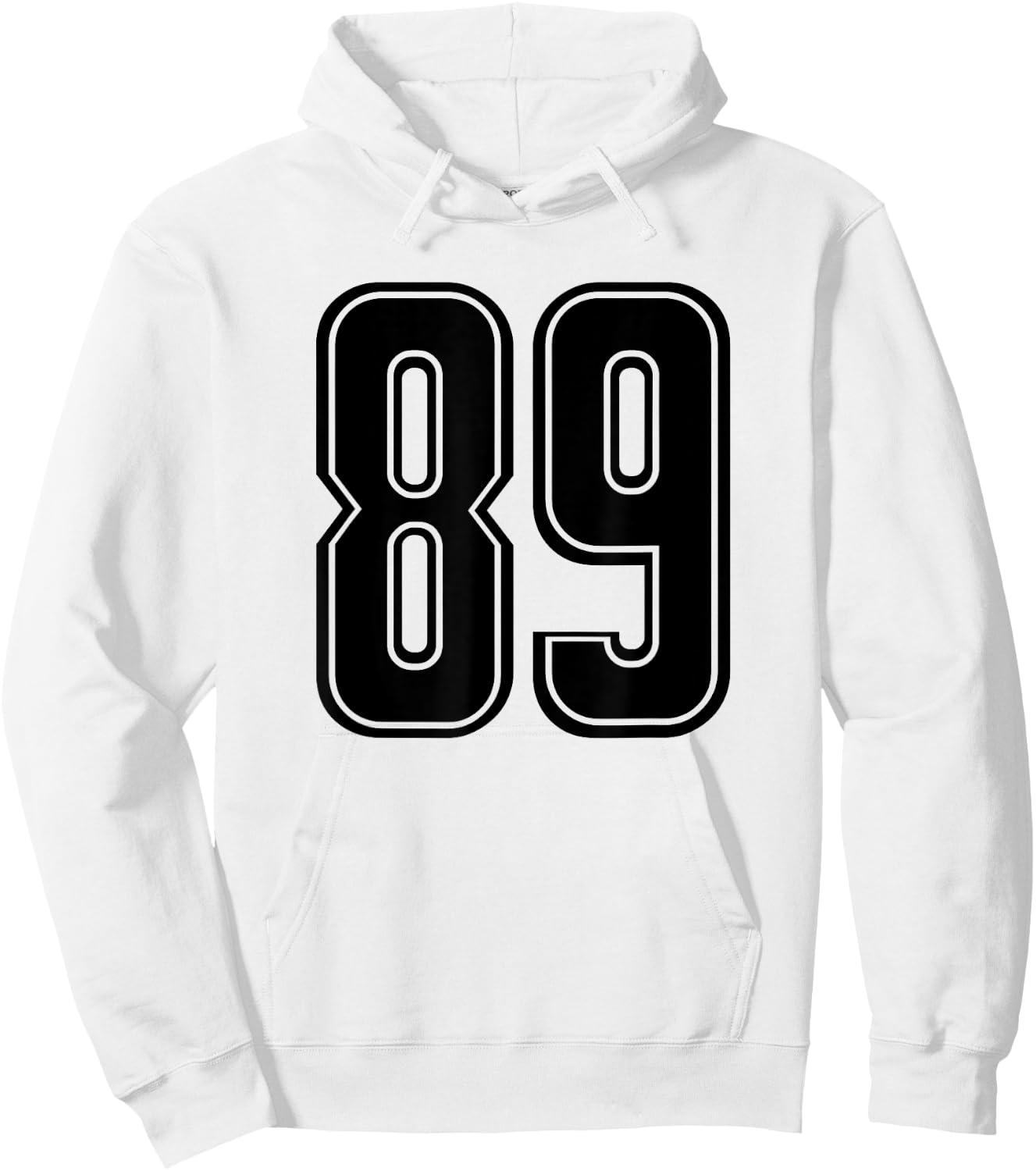 Number #89 Black Sport Varsity Number 89 Hoodie - Hoodie | White