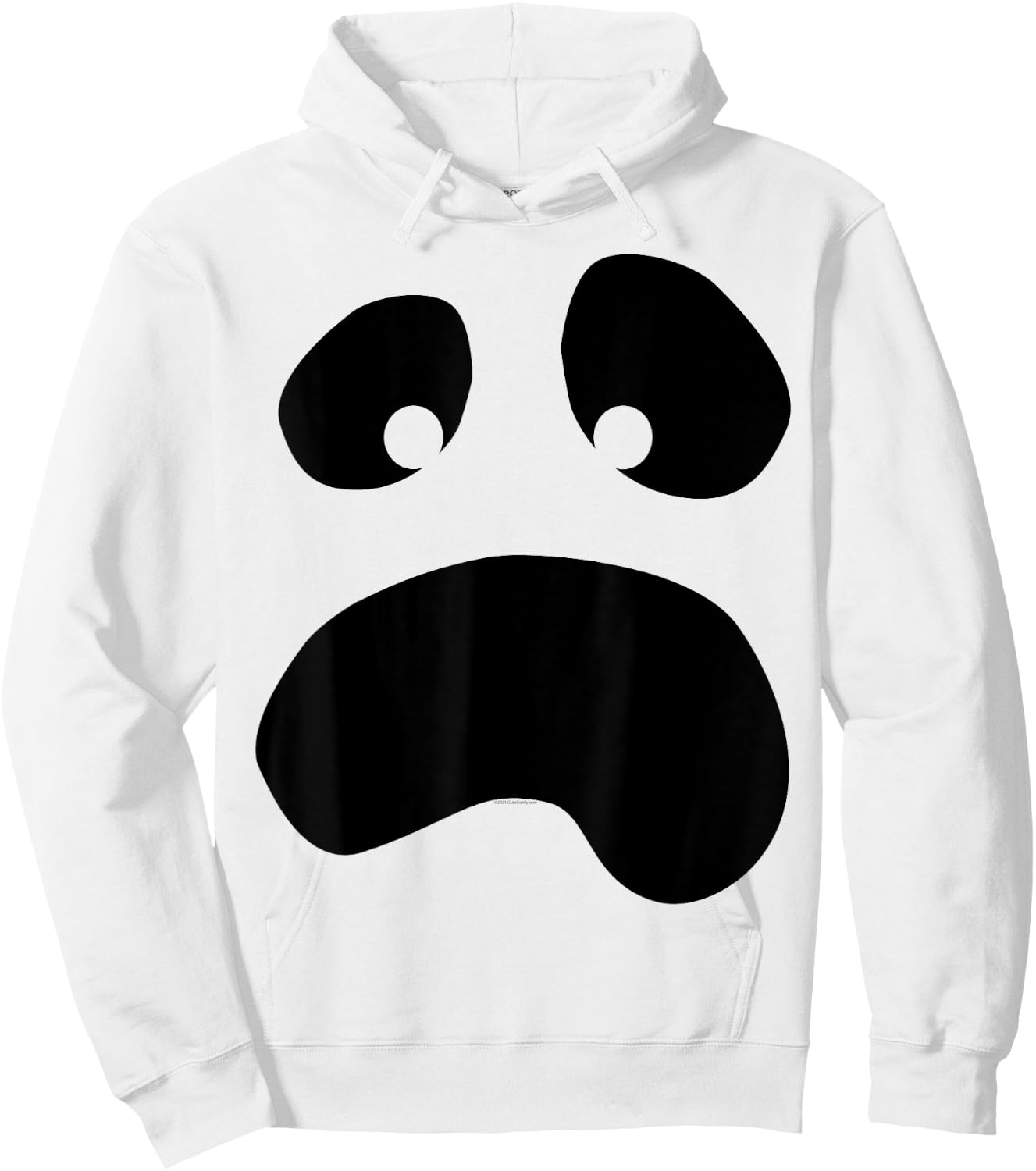 Silly Face Ghost Halloween Lazy Costume Hoodie - Hoodie | White