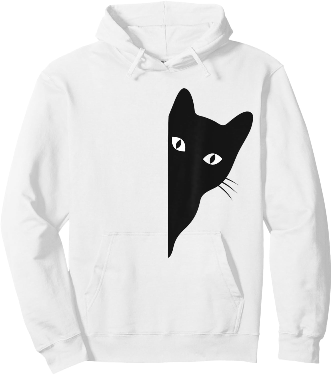 Black-Cat Coming Out Funny Peek a Boo Peeking Pet Women Hoodie - Hoodie | White