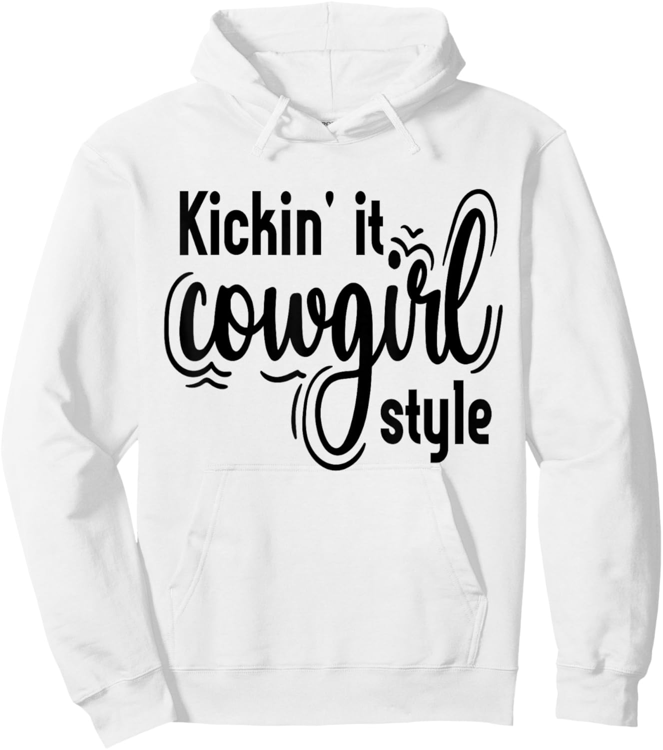 Country Line Dancing Kickin' It Cowgirl Style Western Hoodie - Hoodie | White