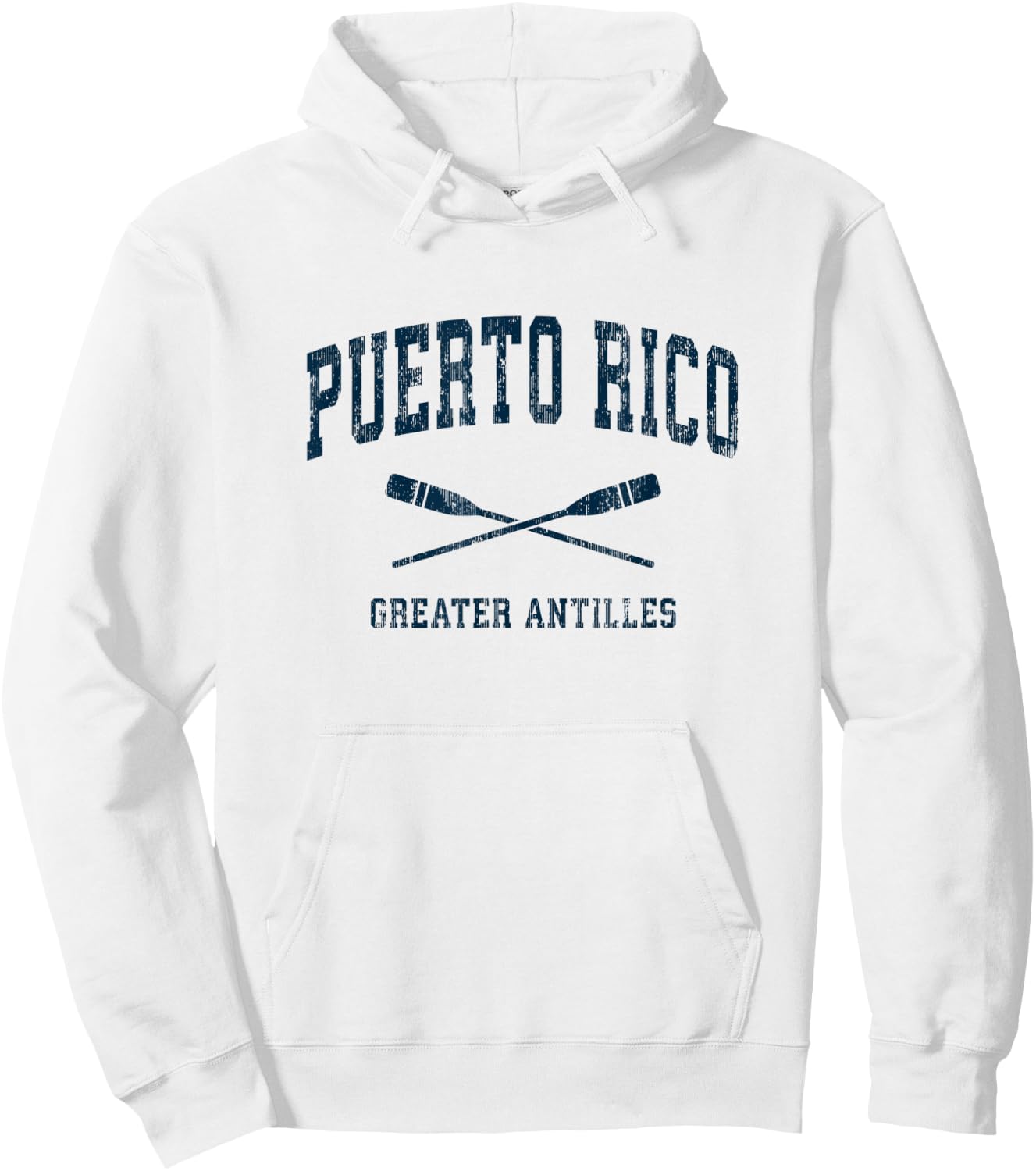 Puerto Rico Vintage Nautical Paddles Sports Oars Hoodie - Hoodie | White