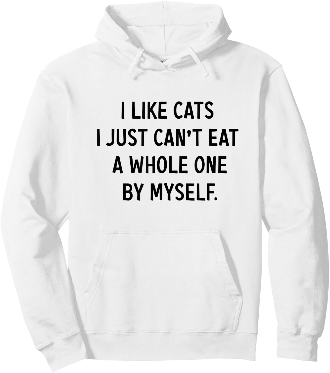 I Like Cats i jst Can't eat a Whole one by Myself Funny Hoodie - Hoodie | White