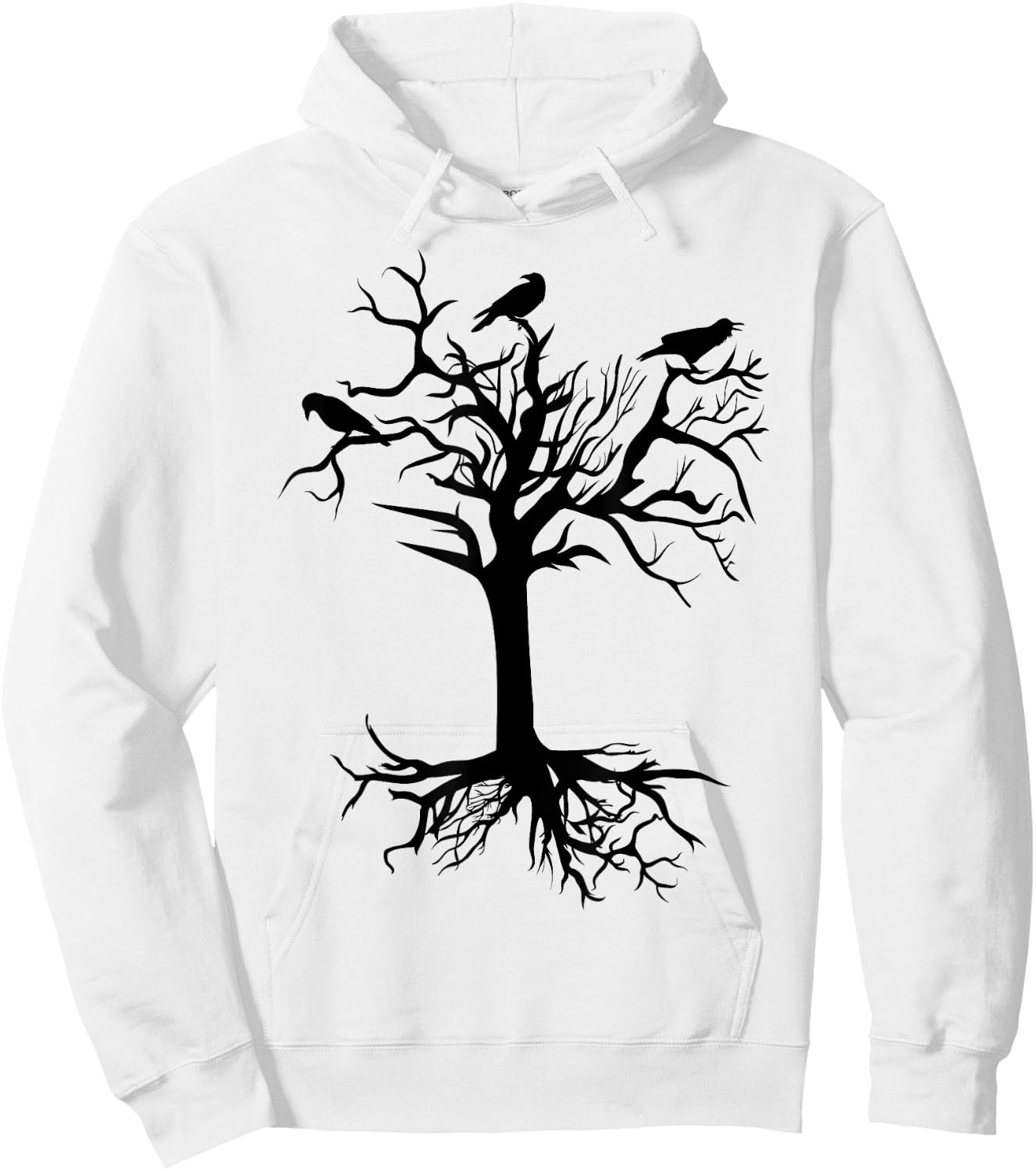 Raven crow crows tree women men children mystical mysticism Hoodie - Hoodie | White
