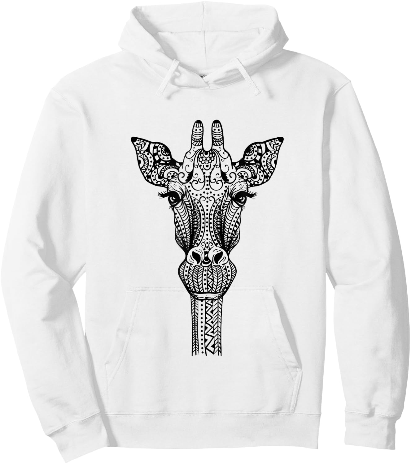 Yoga Giraffe Giraffe Mandala Ganesha Chakra Tribal Woman Hoodie - Hoodie | White