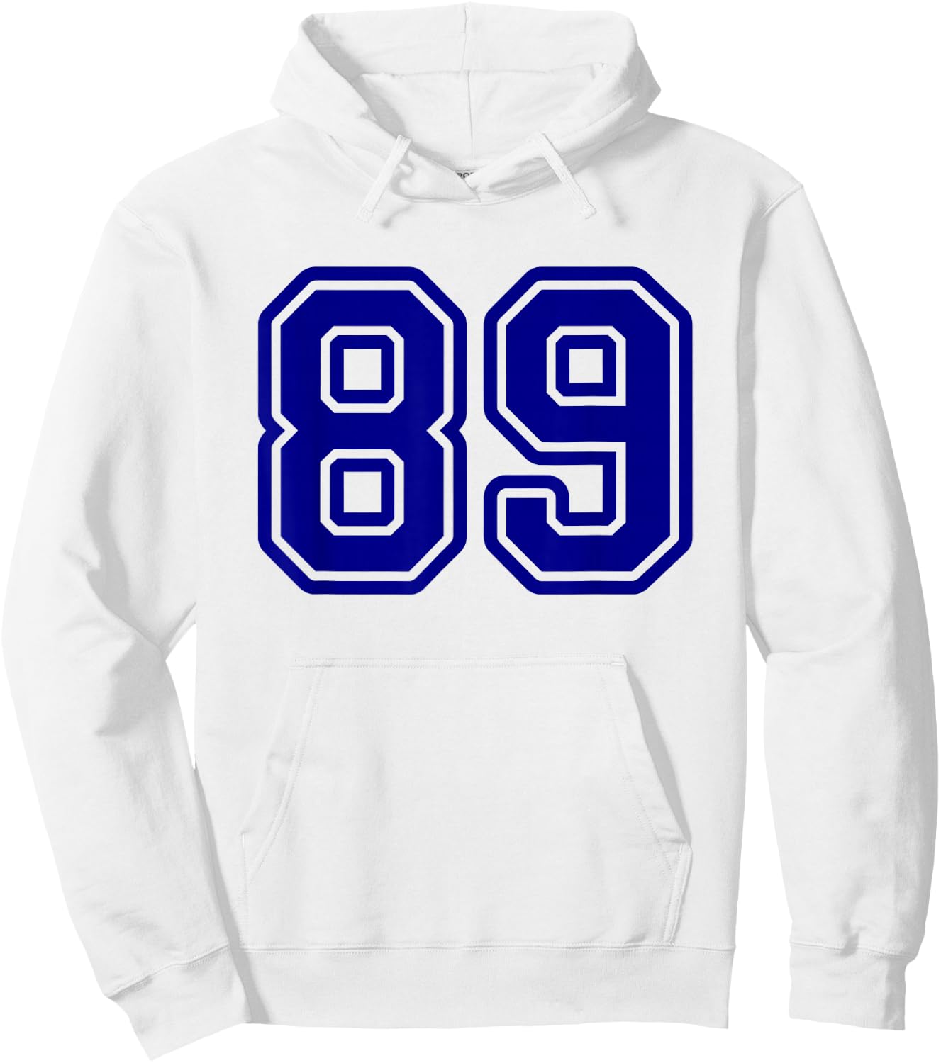 Blue Sports Team Number #89 Hoodie - Hoodie | White