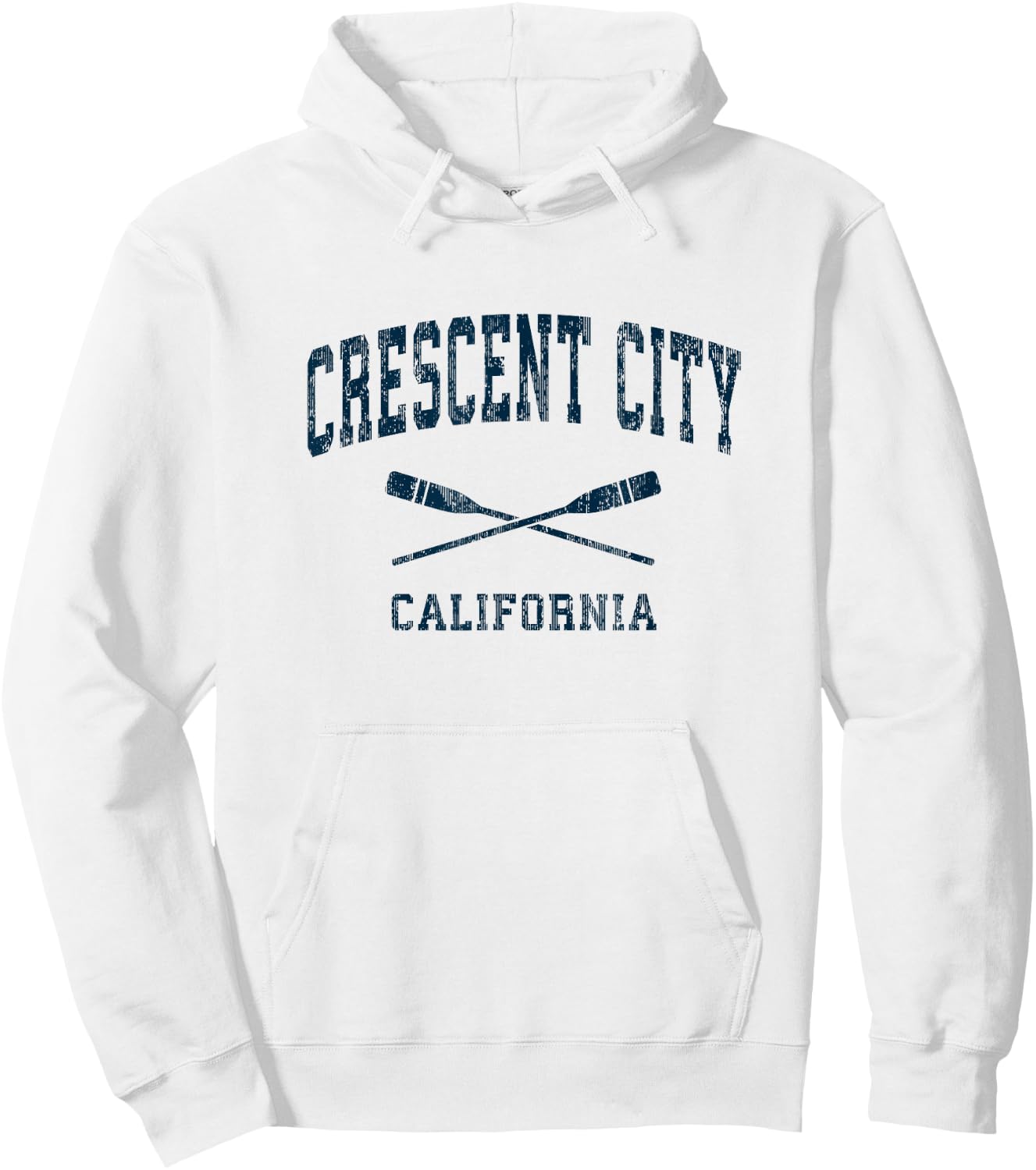 Crescent City California Vintage Nautical Paddles Sports Oar Hoodie - Hoodie | White