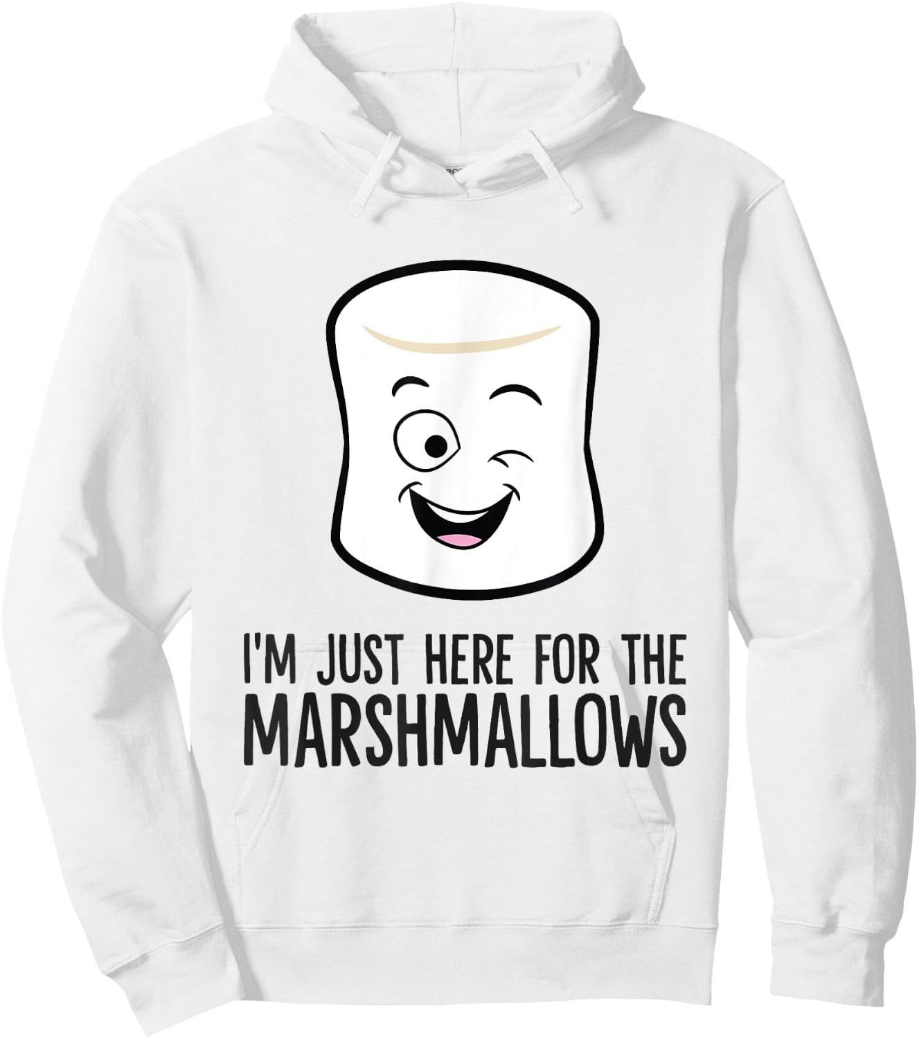I'm Just Here For The Marshmallows Hoodie - Hoodie | White