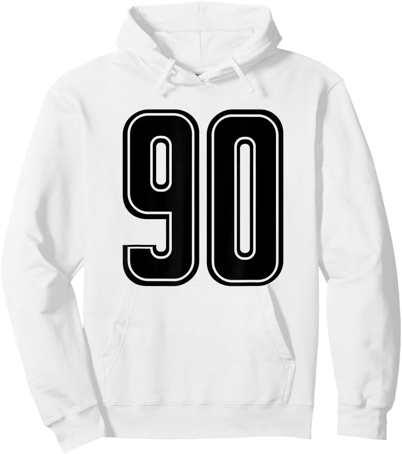 Black Sports Team Number #90 Hoodie - Hoodie | White