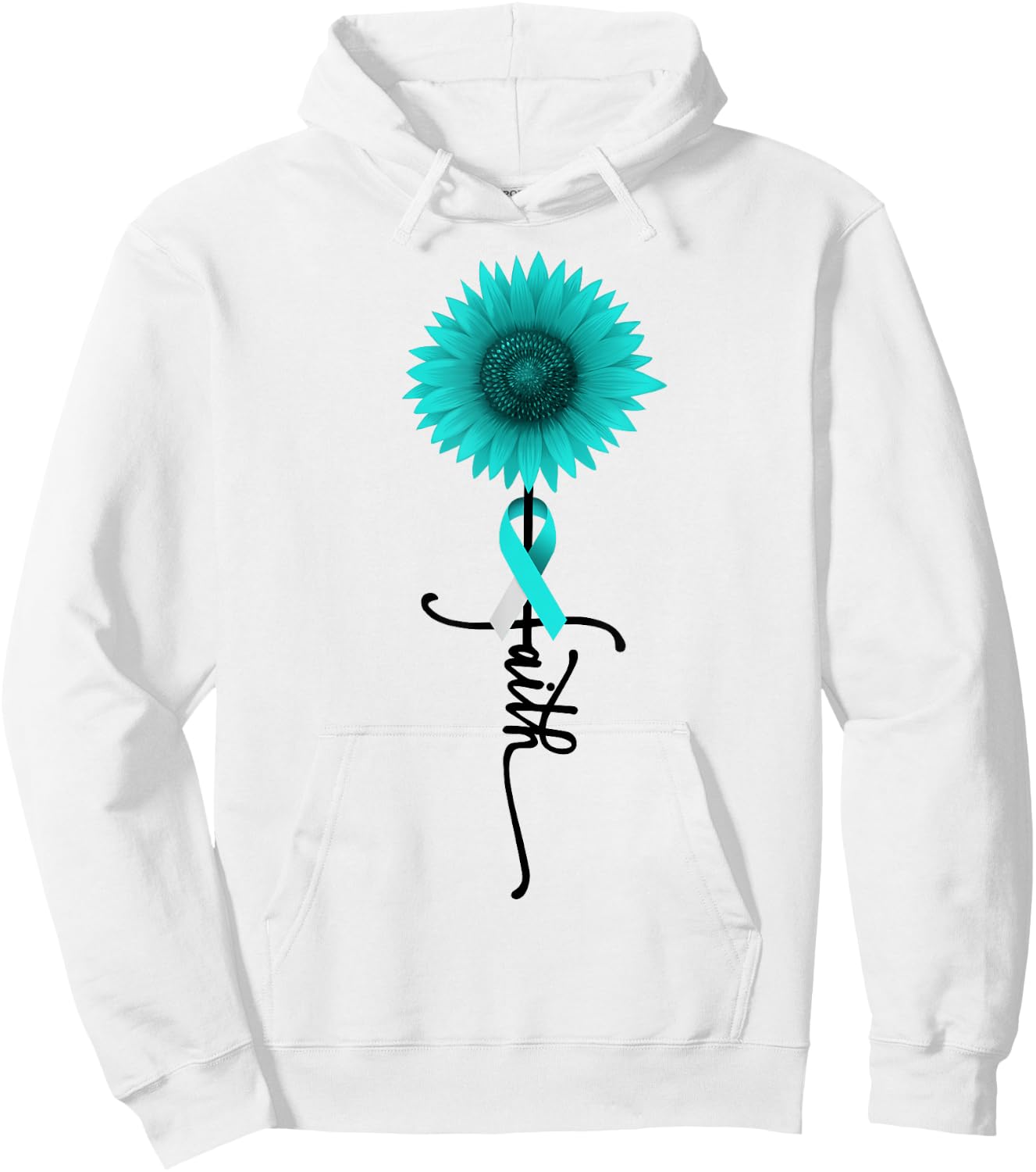 Cervical Cancer Sunflower Faith Cervical Cancer Awareness Hoodie - Hoodie | White